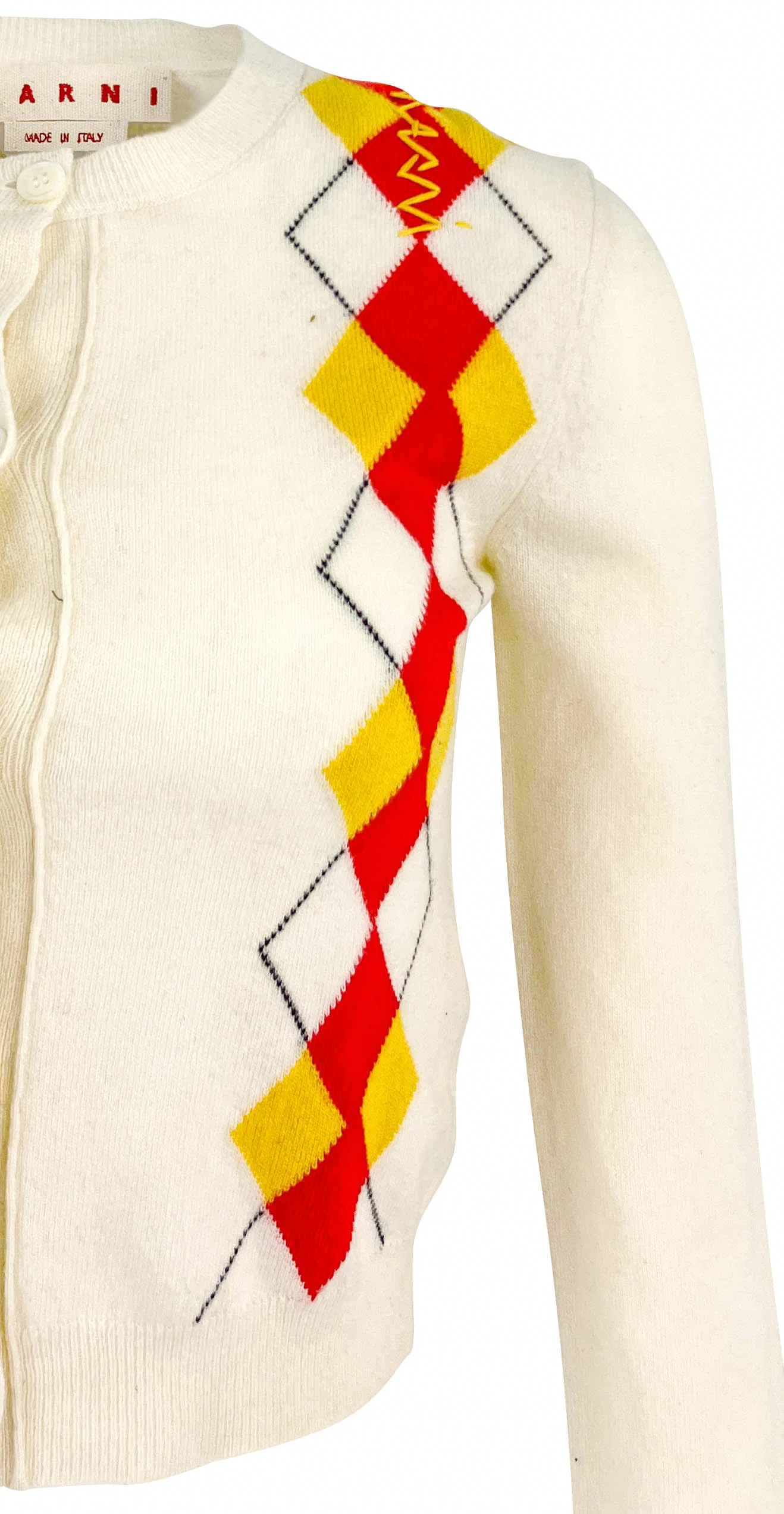 Marni Argyle Cardigan in Cream Multi - Image 3