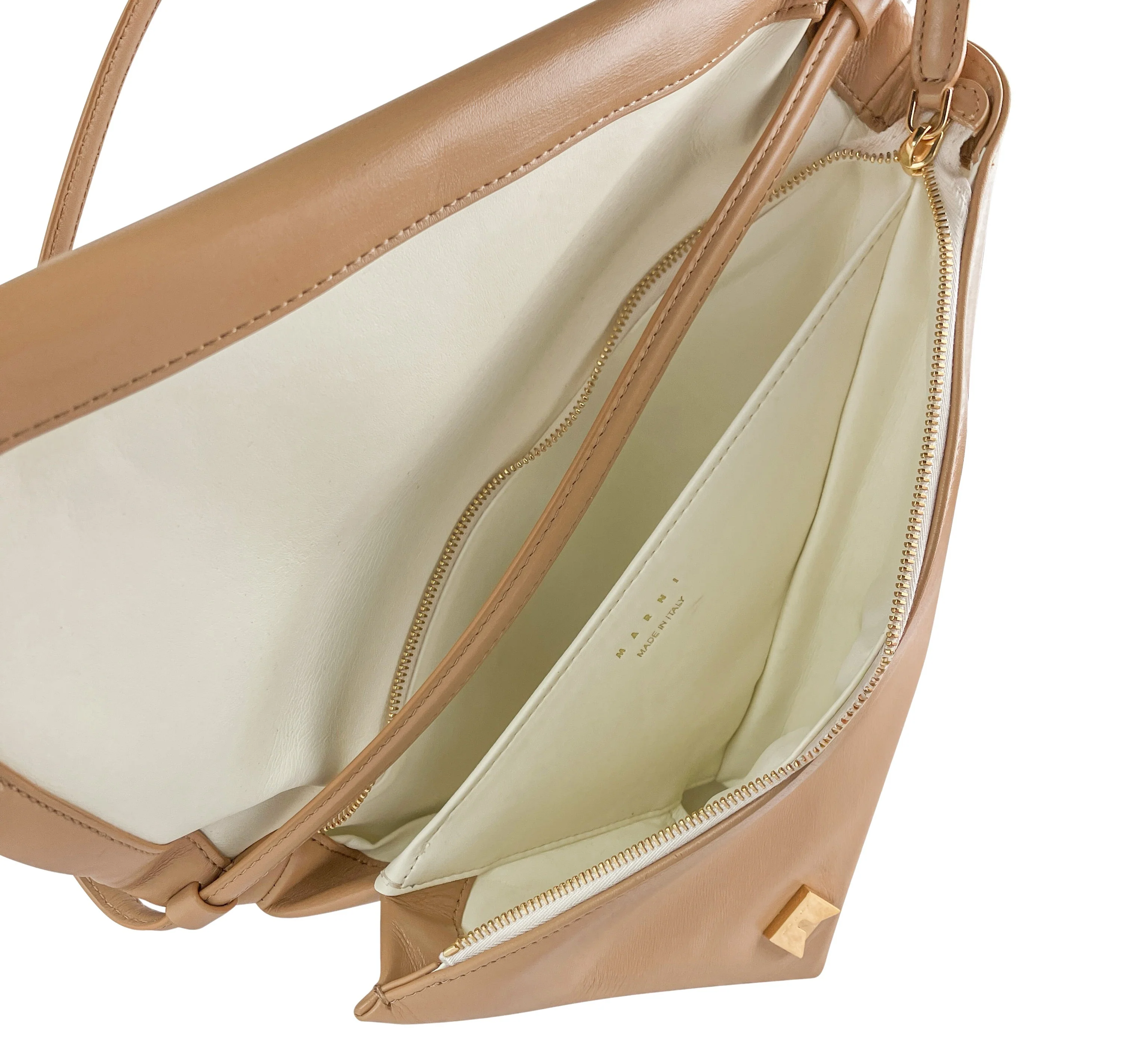 Marni Prisma Triangle Bag in Light Brown - Image 3