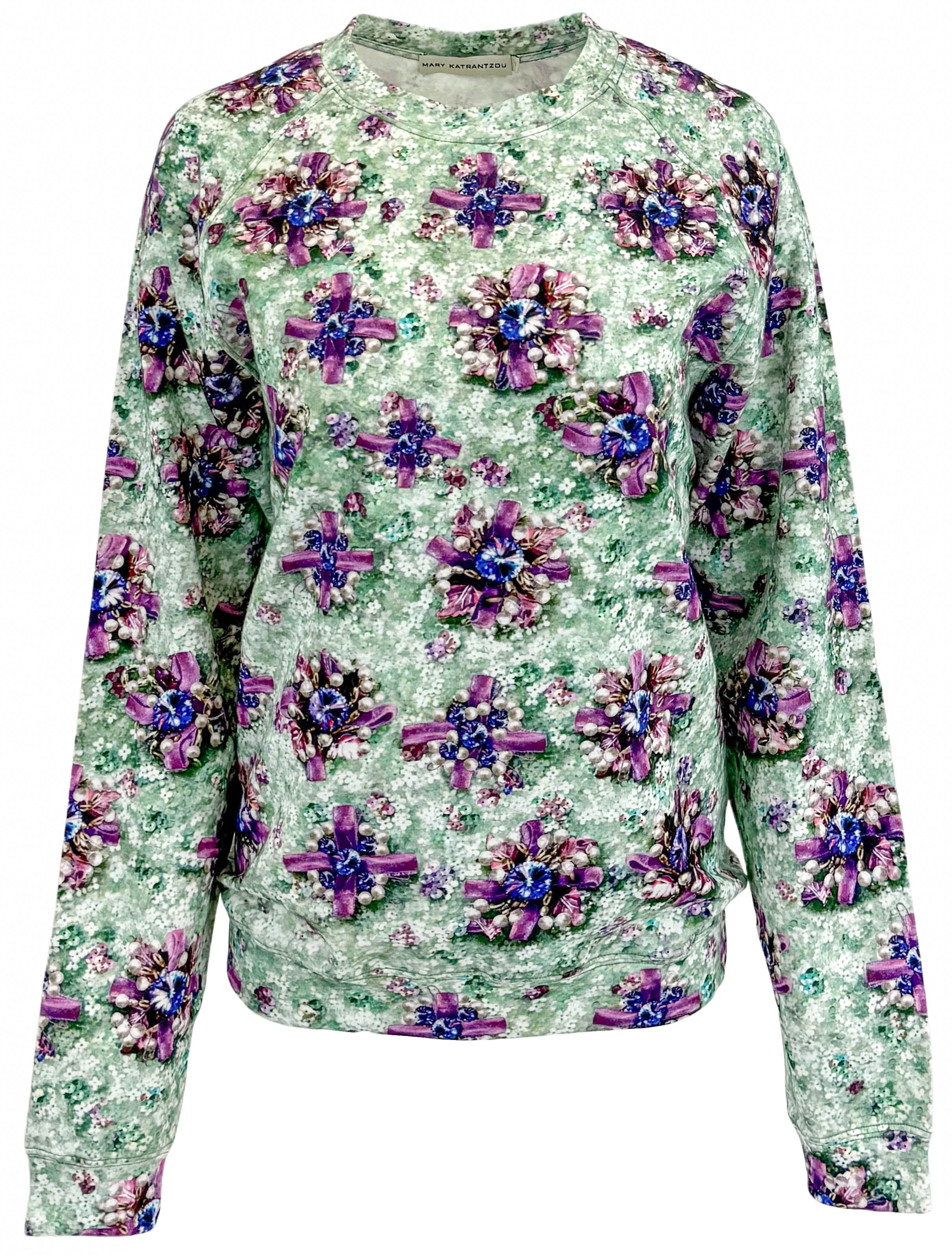 Mary Katrantou Sweatshirt in Green/Purple