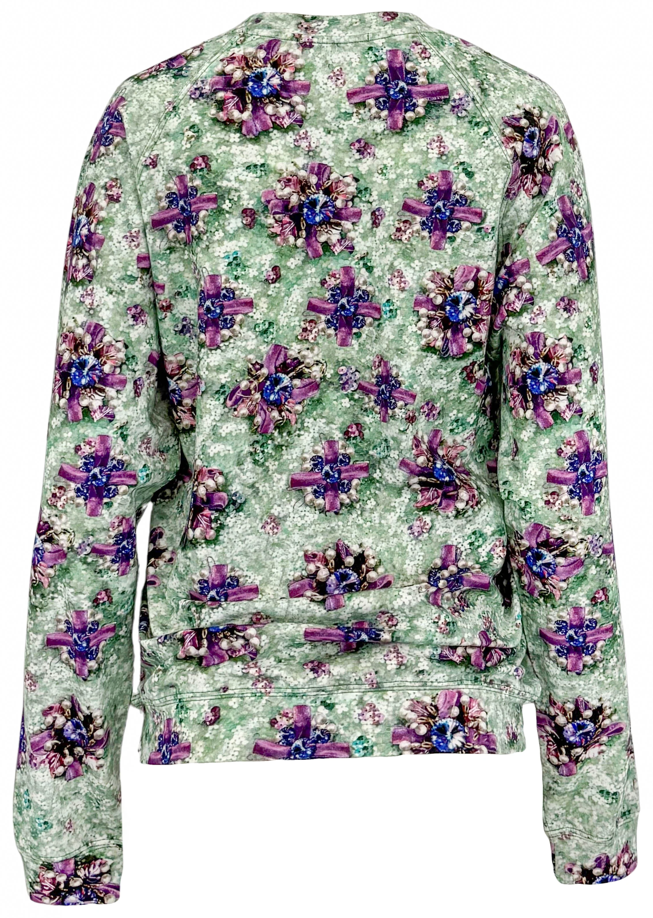 Mary Katrantou Sweatshirt in Green/Purple - Image 2