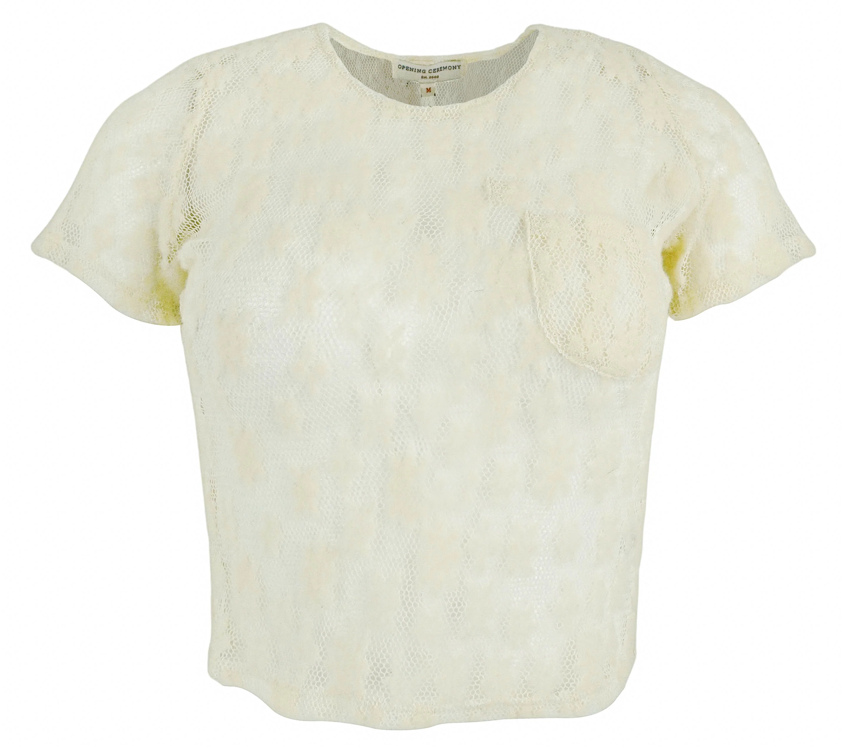 Opening Ceremony Textured Lace T-Shirt in Off-White