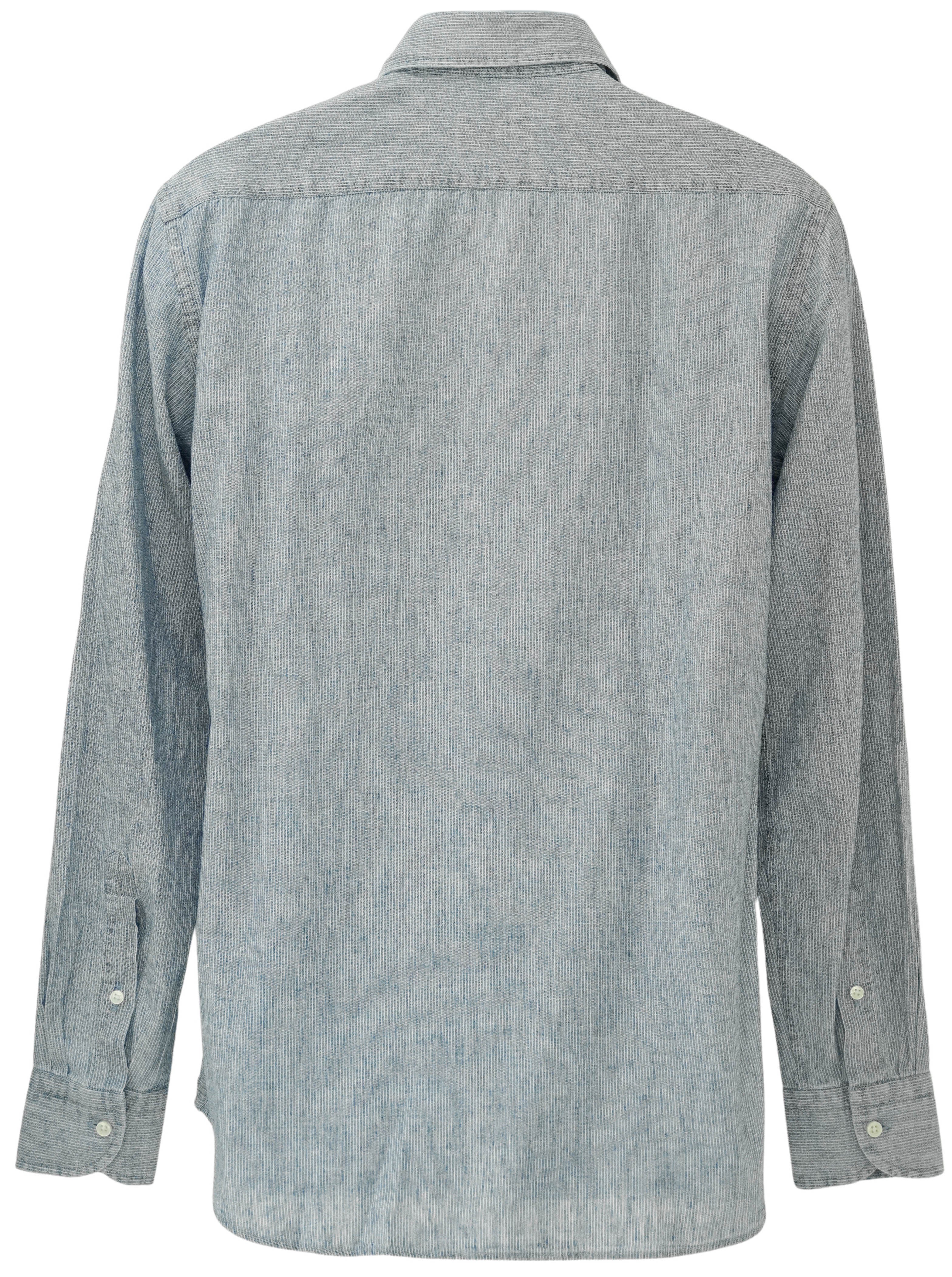 Ordean Striped Button Up Shirt in Blue - Image 2