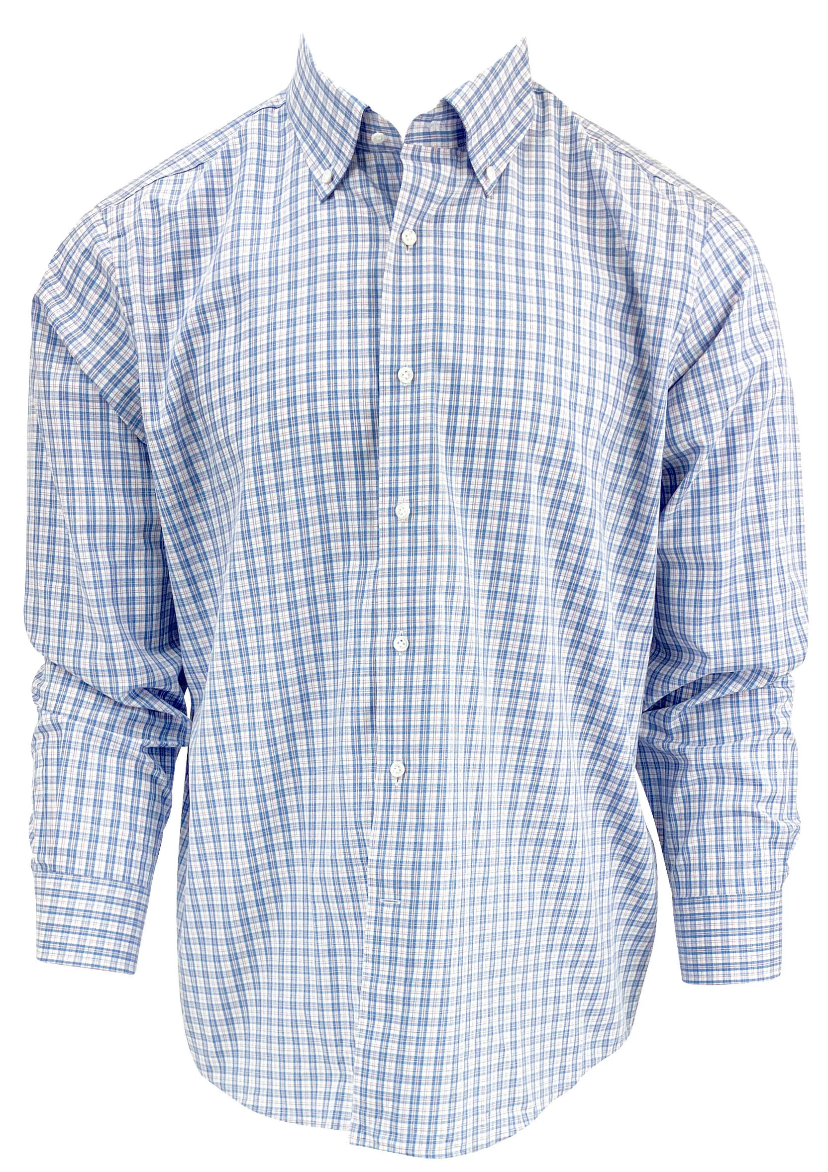 Peter Millar Button Front Shirt in Blue, White and Orange