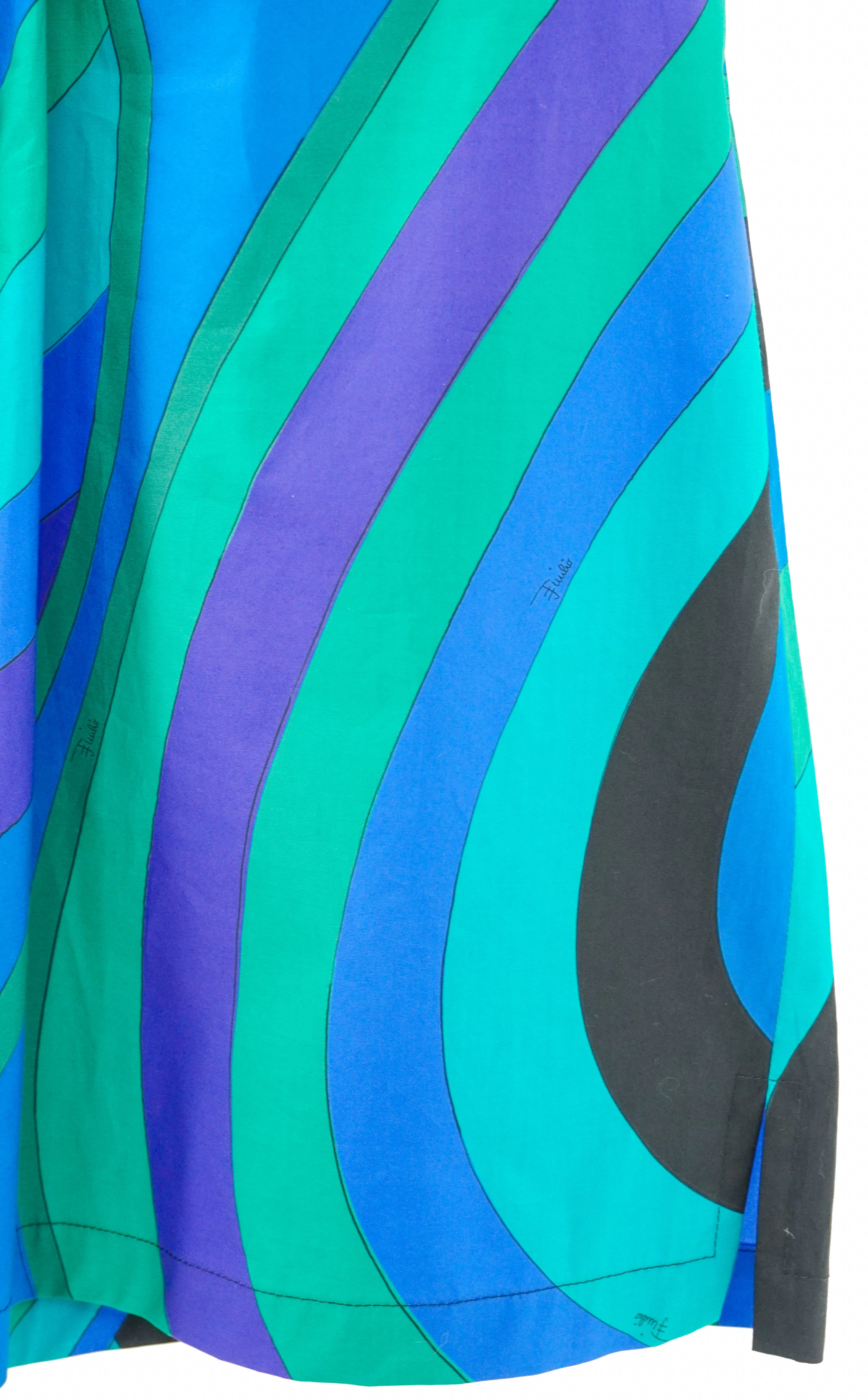 Pucci Iride Print Shorts in Green and Blue - Image 3