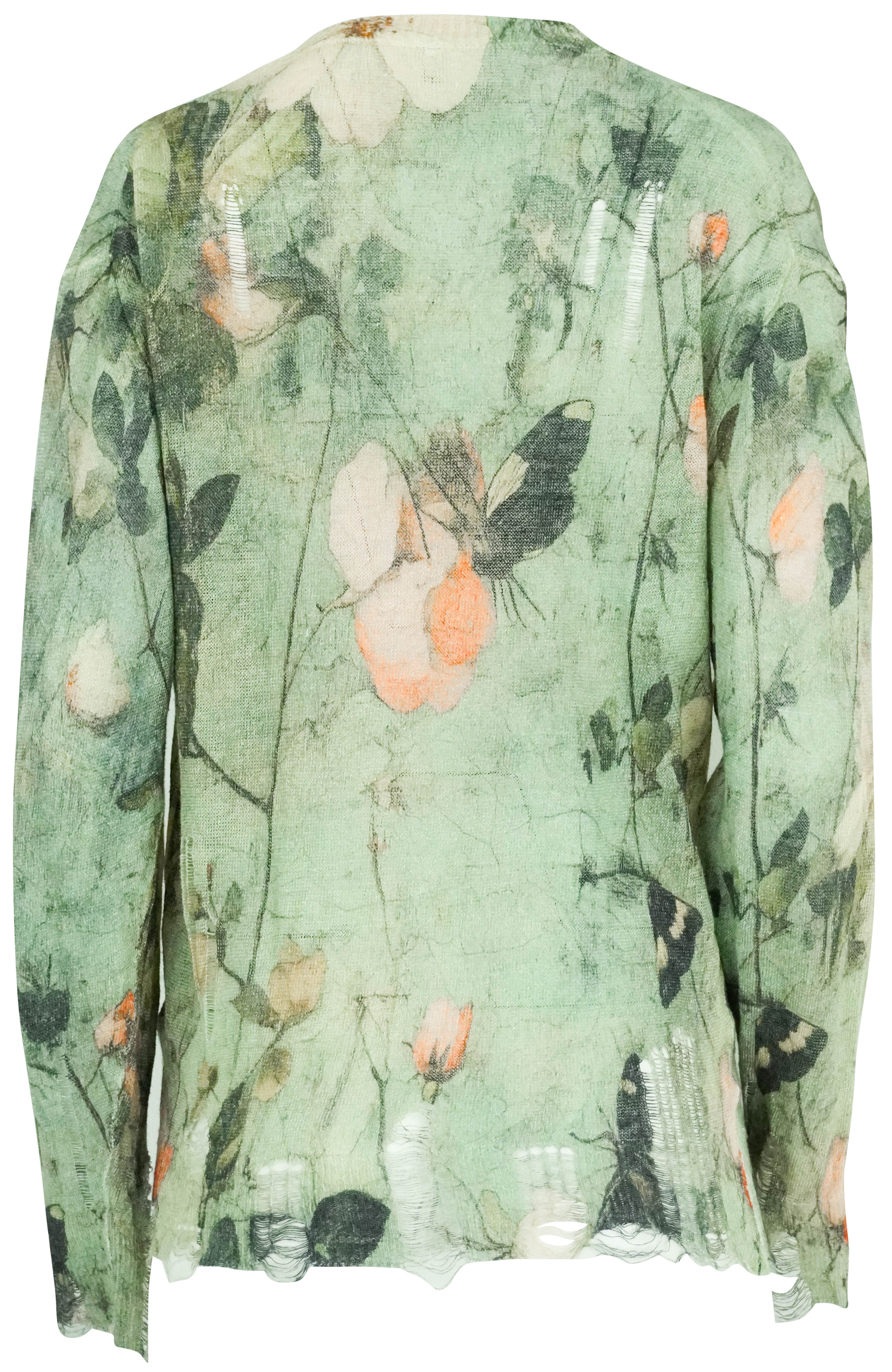 R13 Boyfriend Cardigan in Green Floral - Image 2