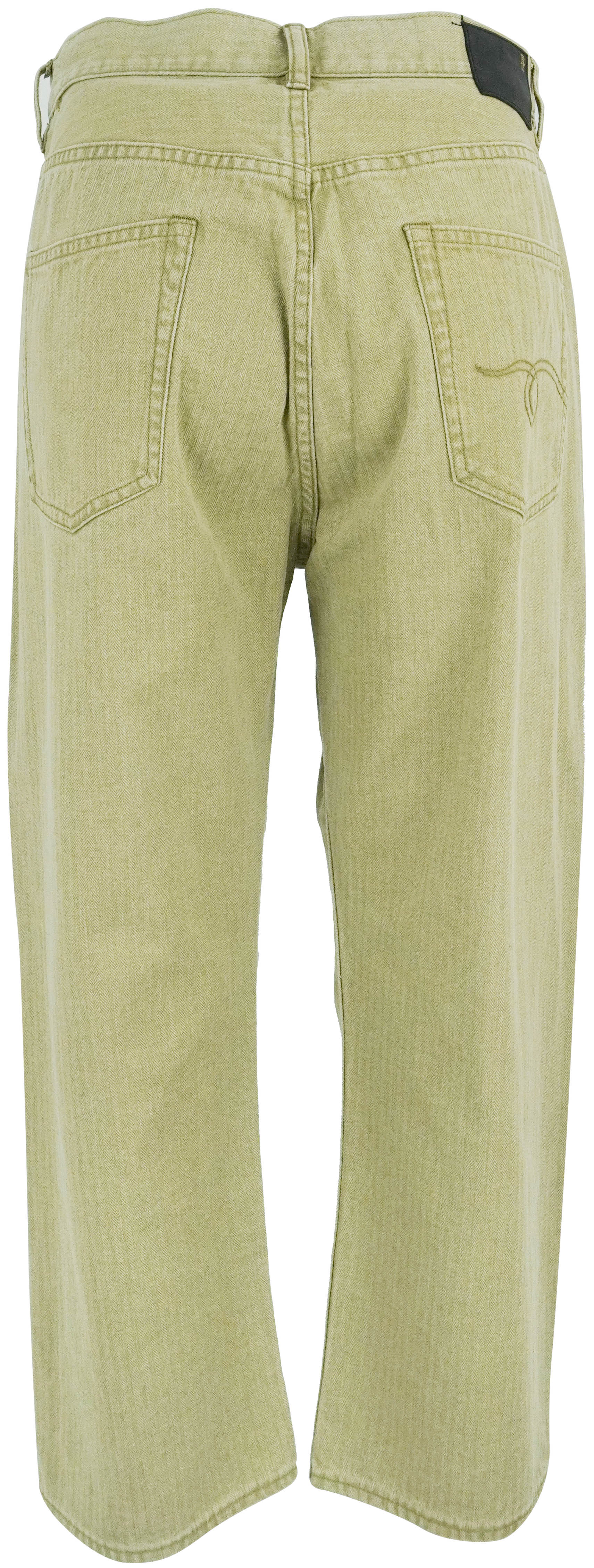 R13 Ex Boyfriend Jeans in Khaki Herringbone Twill - Image 2