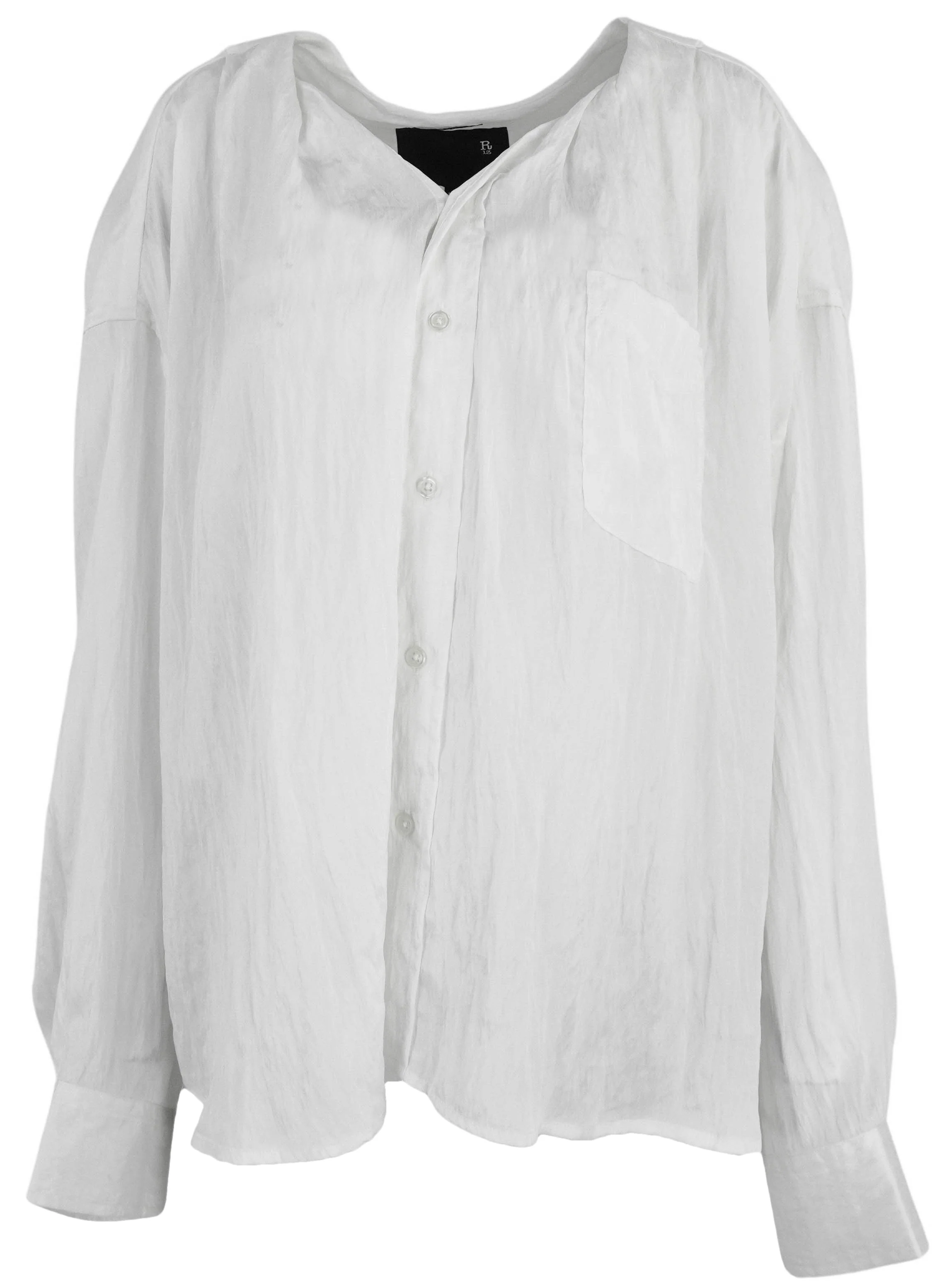 R13 Twisted Neck Shirt in White