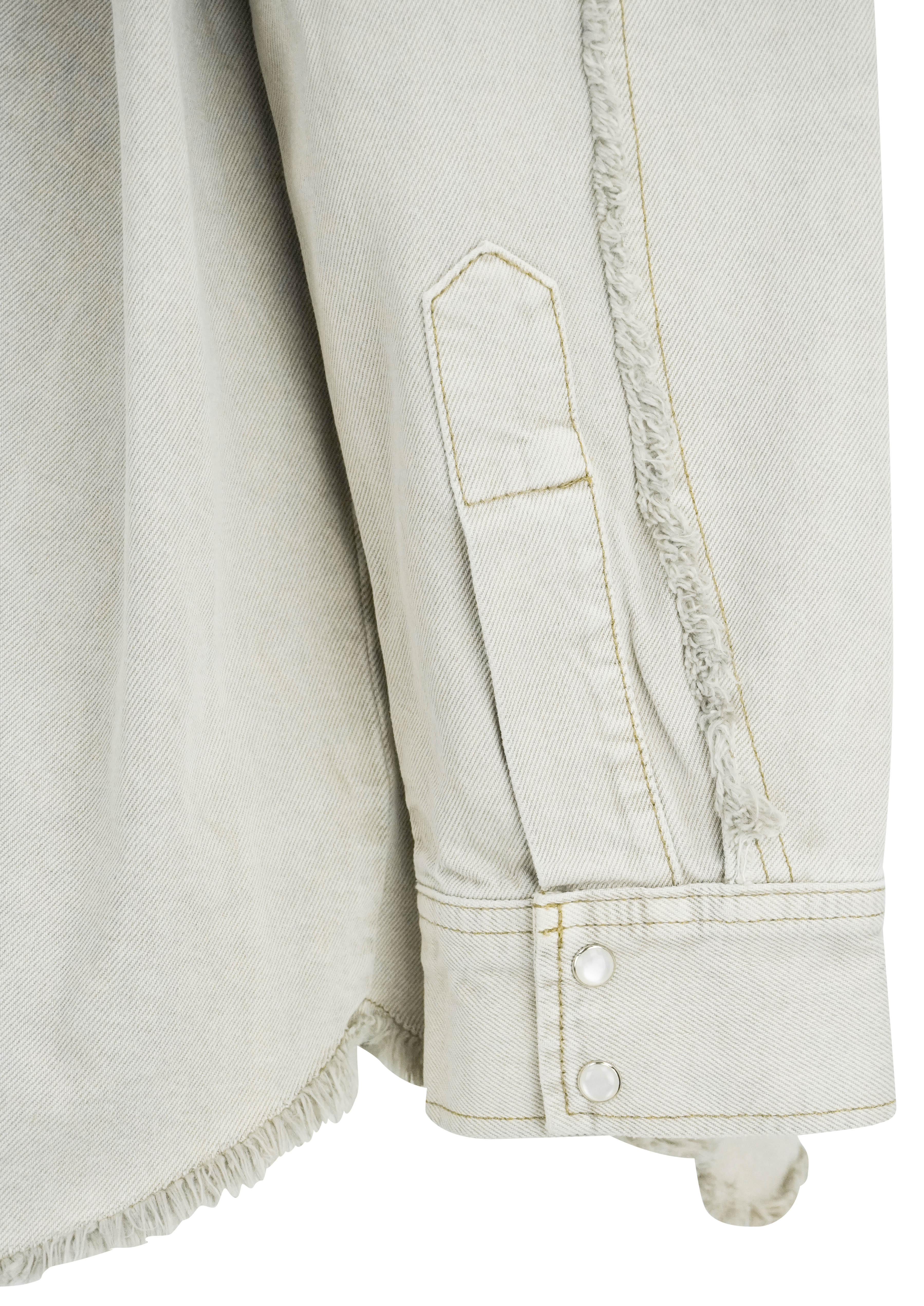 Re/Done Oversized Shirt Jacket in Greyish - Image 4