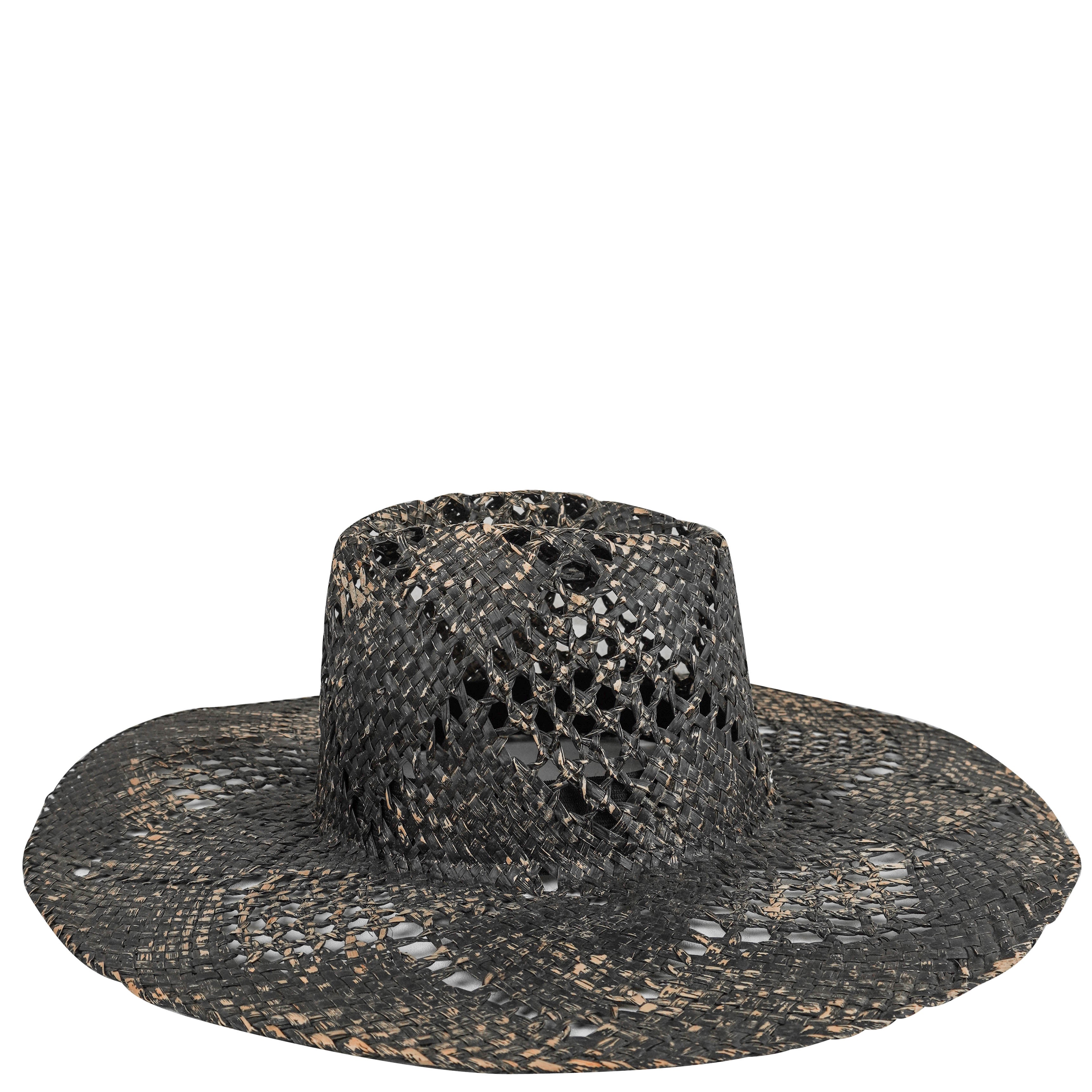 Reinhard Plank Woven Straw Hat in Distressed Black - Image 2