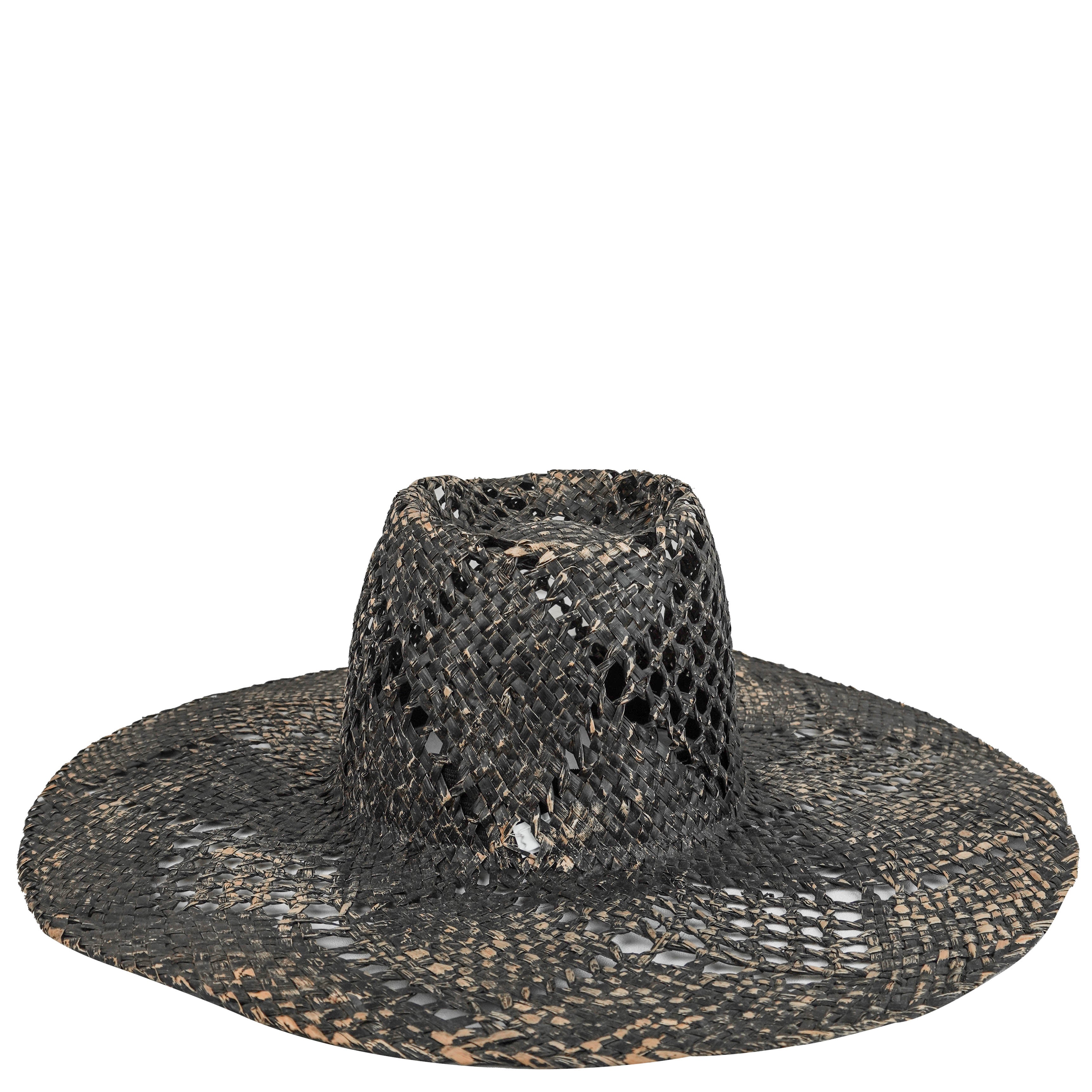 Reinhard Plank Woven Straw Hat in Distressed Black - Image 3