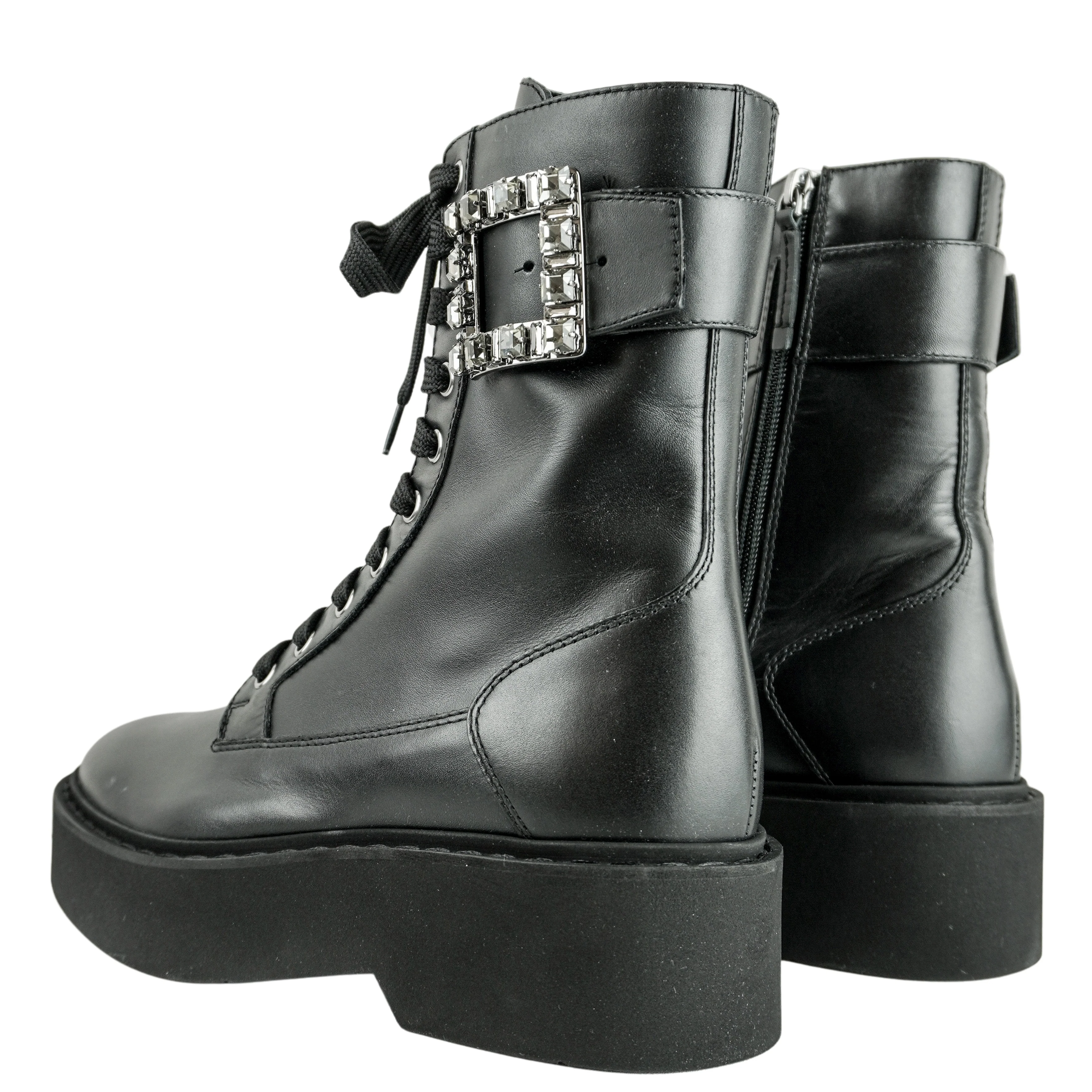 Roger Vivier Lace Up Boots in Black - Image 4