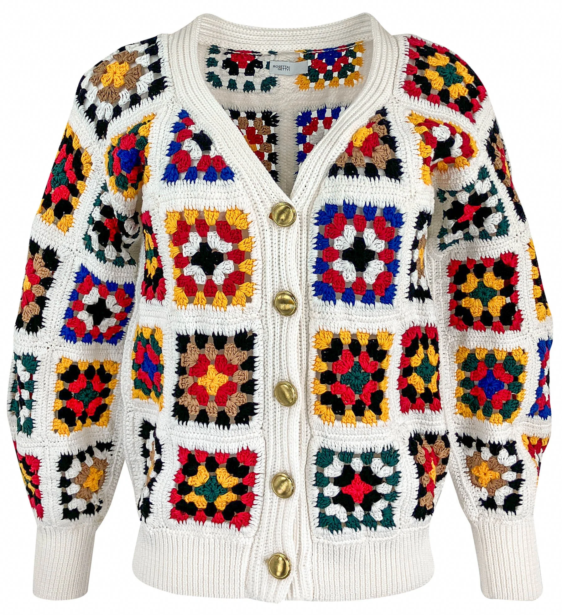 Rosetta Getty Granny Squared Cardigan in Multi
