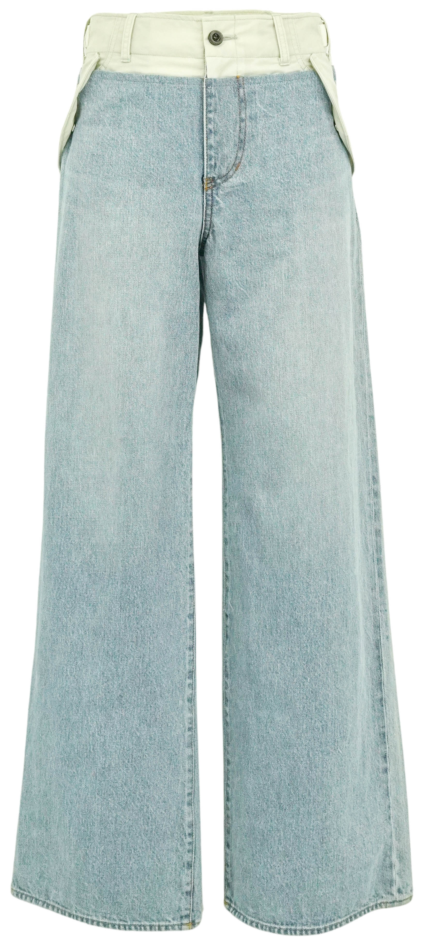 Sacai Nylon Insert Jeans in Light Blue