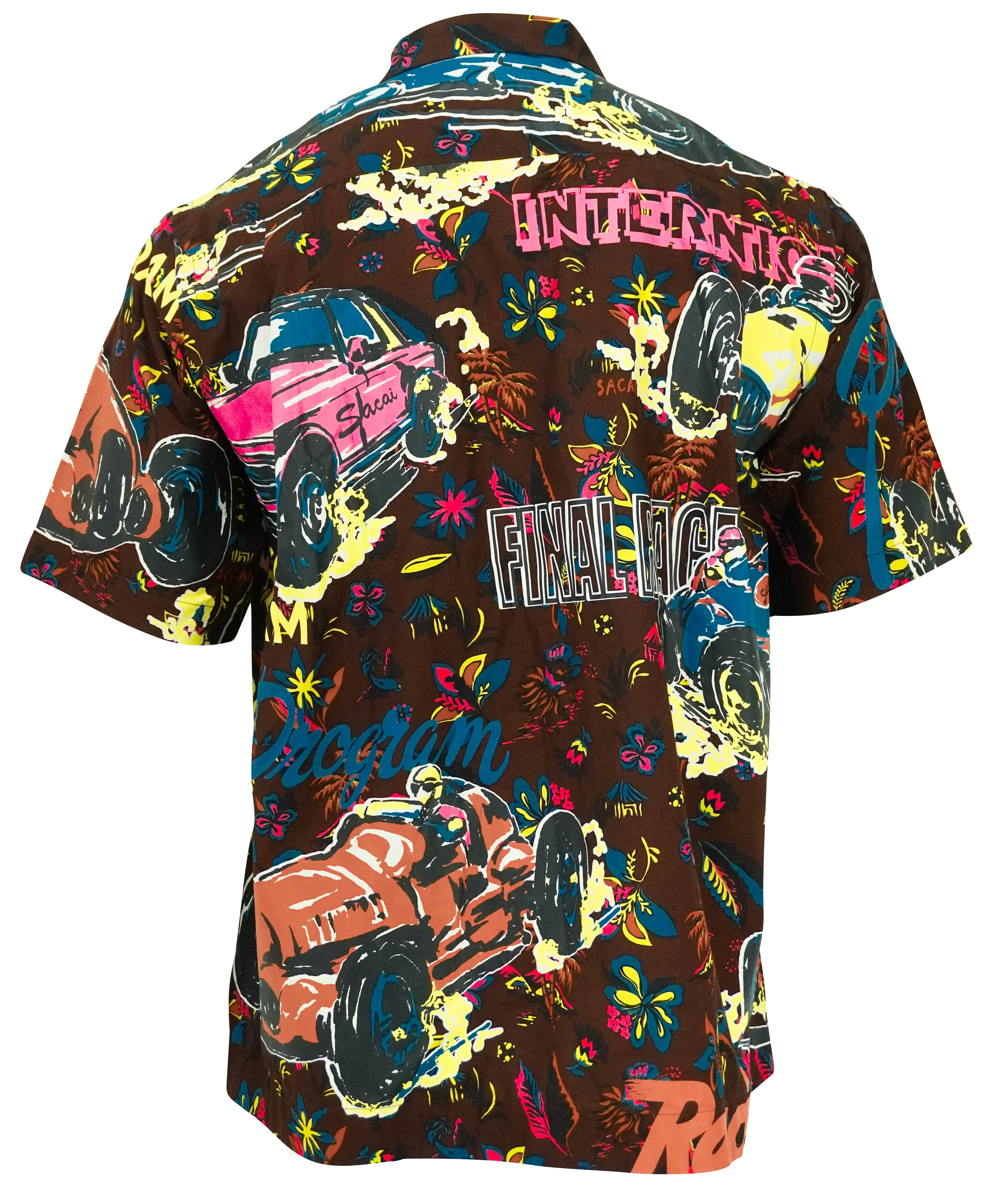 Sacai Tropicl Print Shirt in Burgundy - Image 2