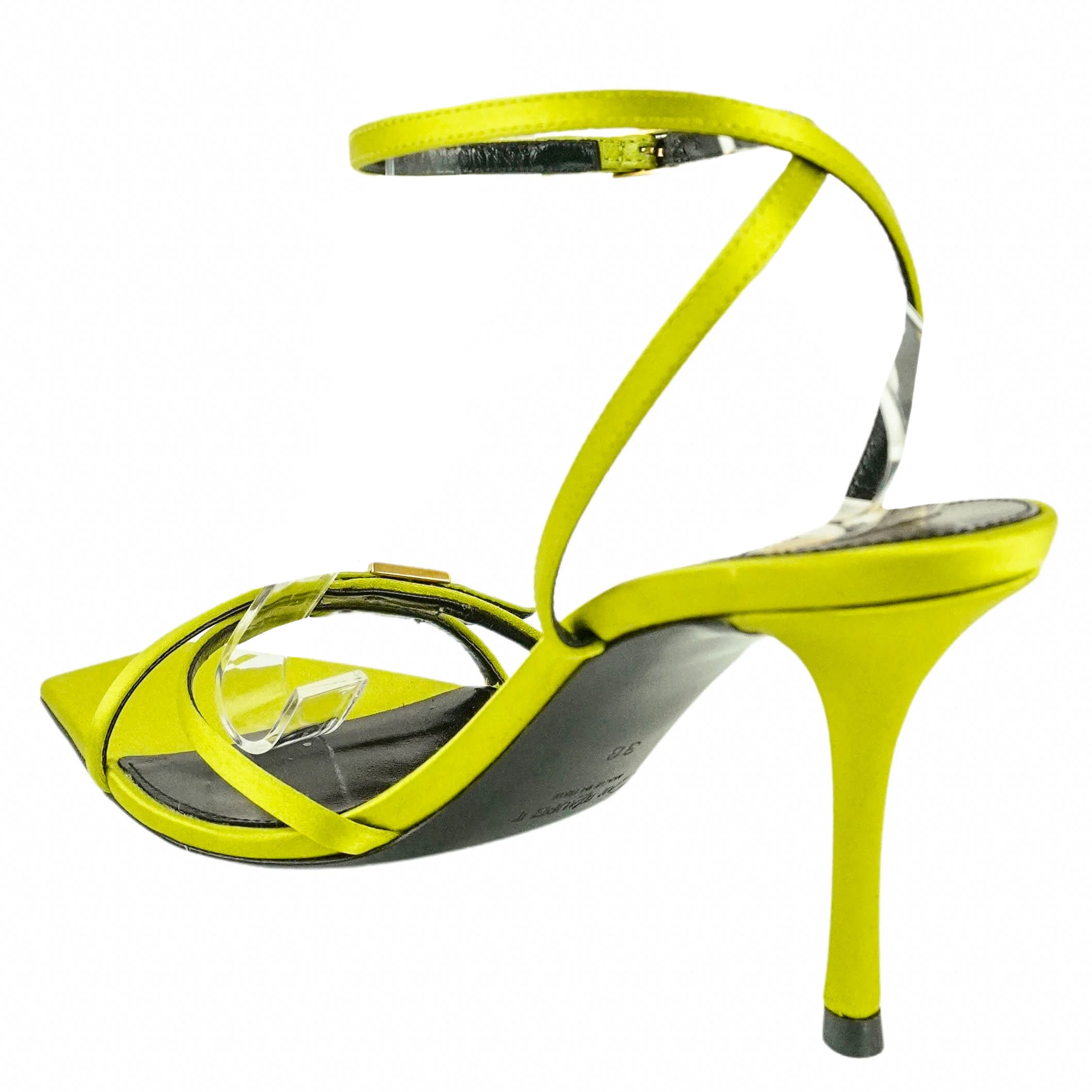 Saint Laurent Lydia Sandal Heels in Citron Green - Image 4