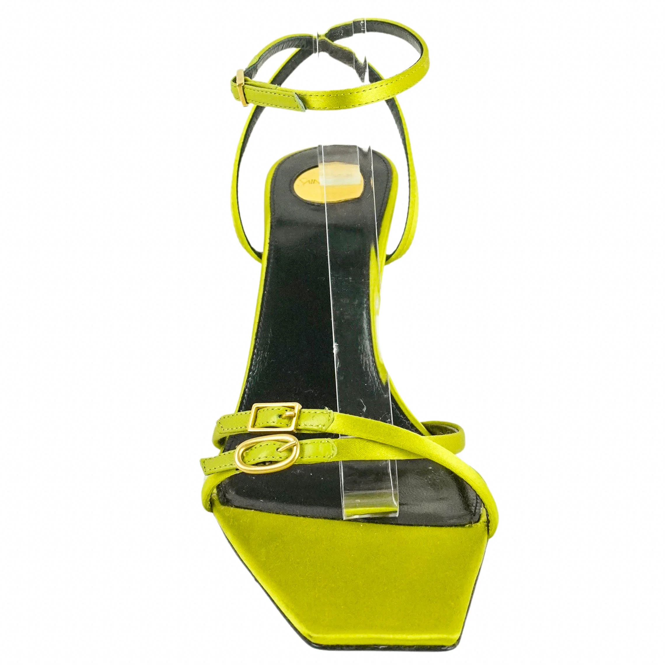 Saint Laurent Lydia Sandal Heels in Citron Green - Image 5