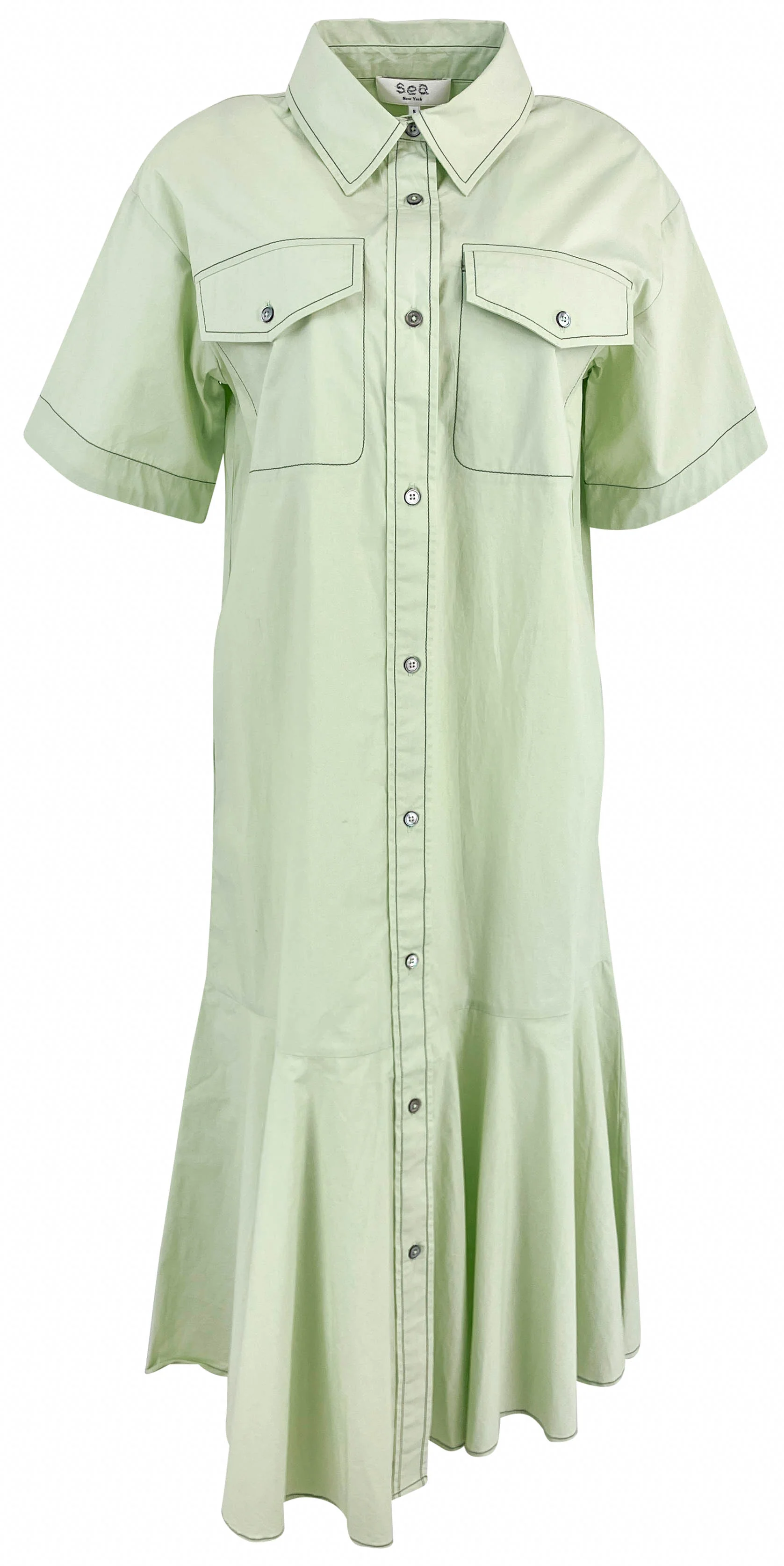 Sea New York Cotton Shirt Dress in Green
