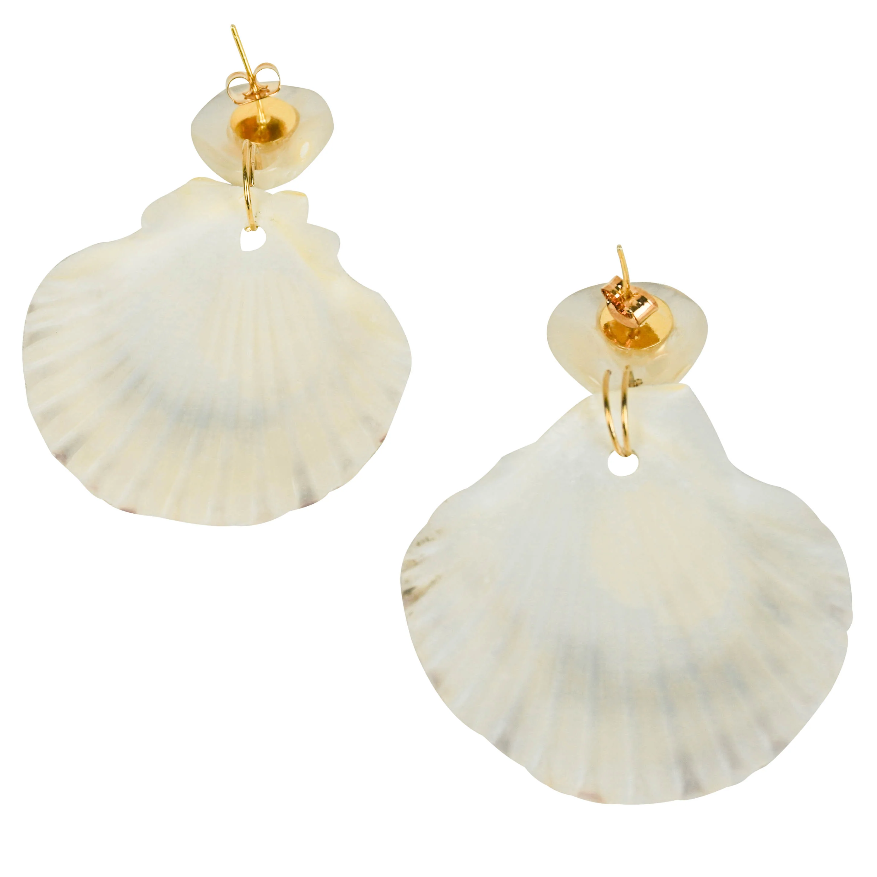Shashi Shell Earrings in White/Rust - Image 3