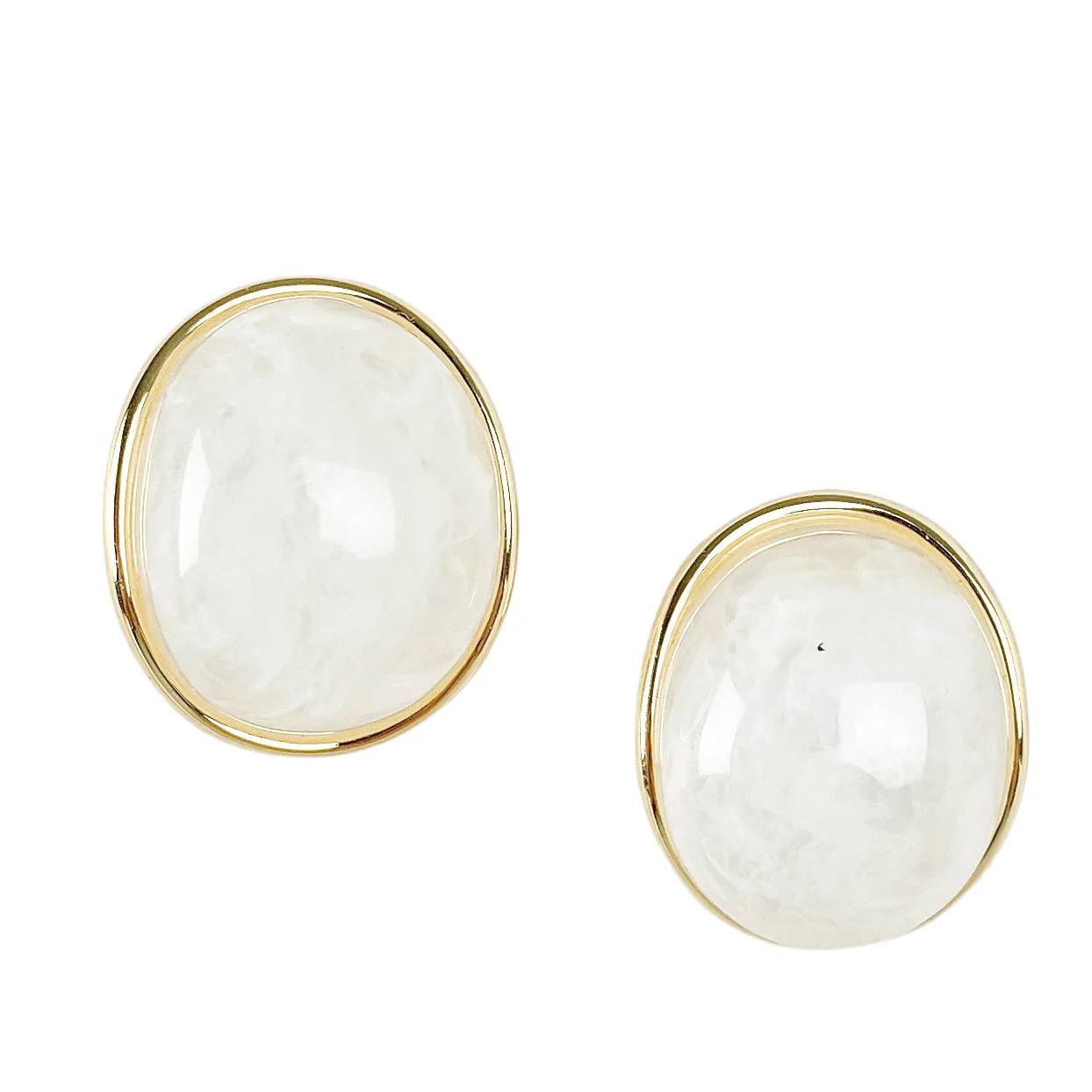 Shashi Aisling Stud Earrings in White and Gold