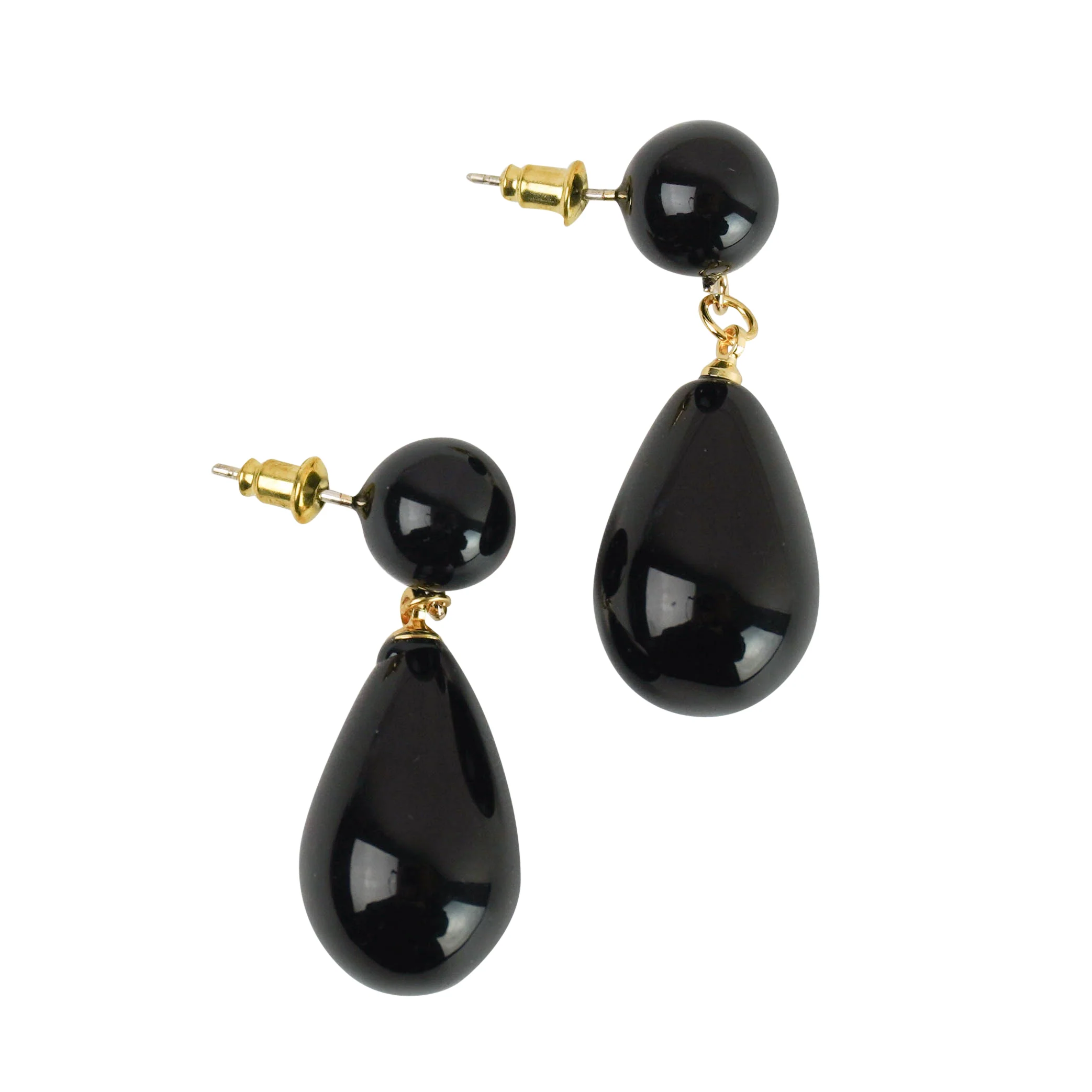 Shashi Drop Earrings in Black - Image 2