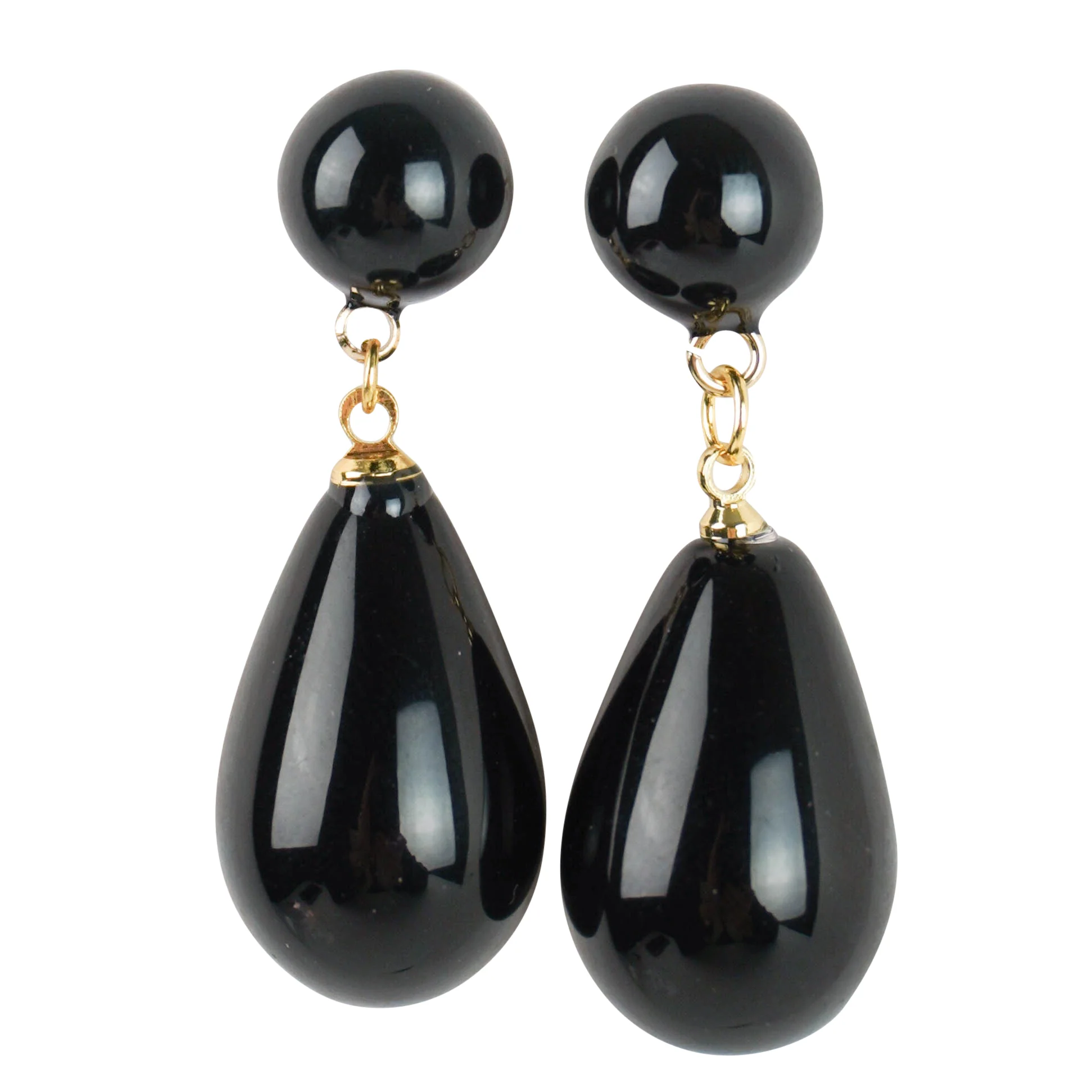 Shashi Drop Earrings in Black - Image 4