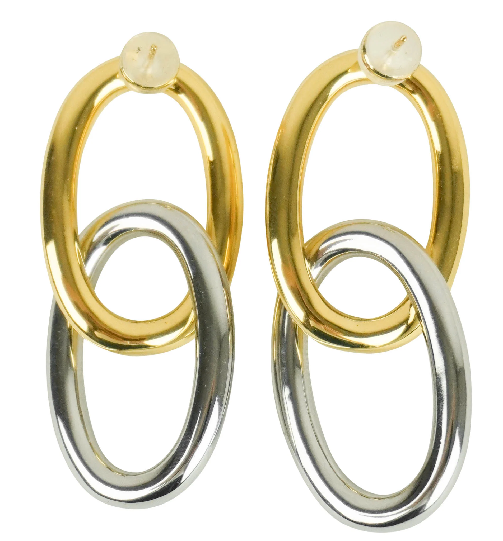 Shashi Lasso Hoop Earrings in Gold and Silver - Image 2