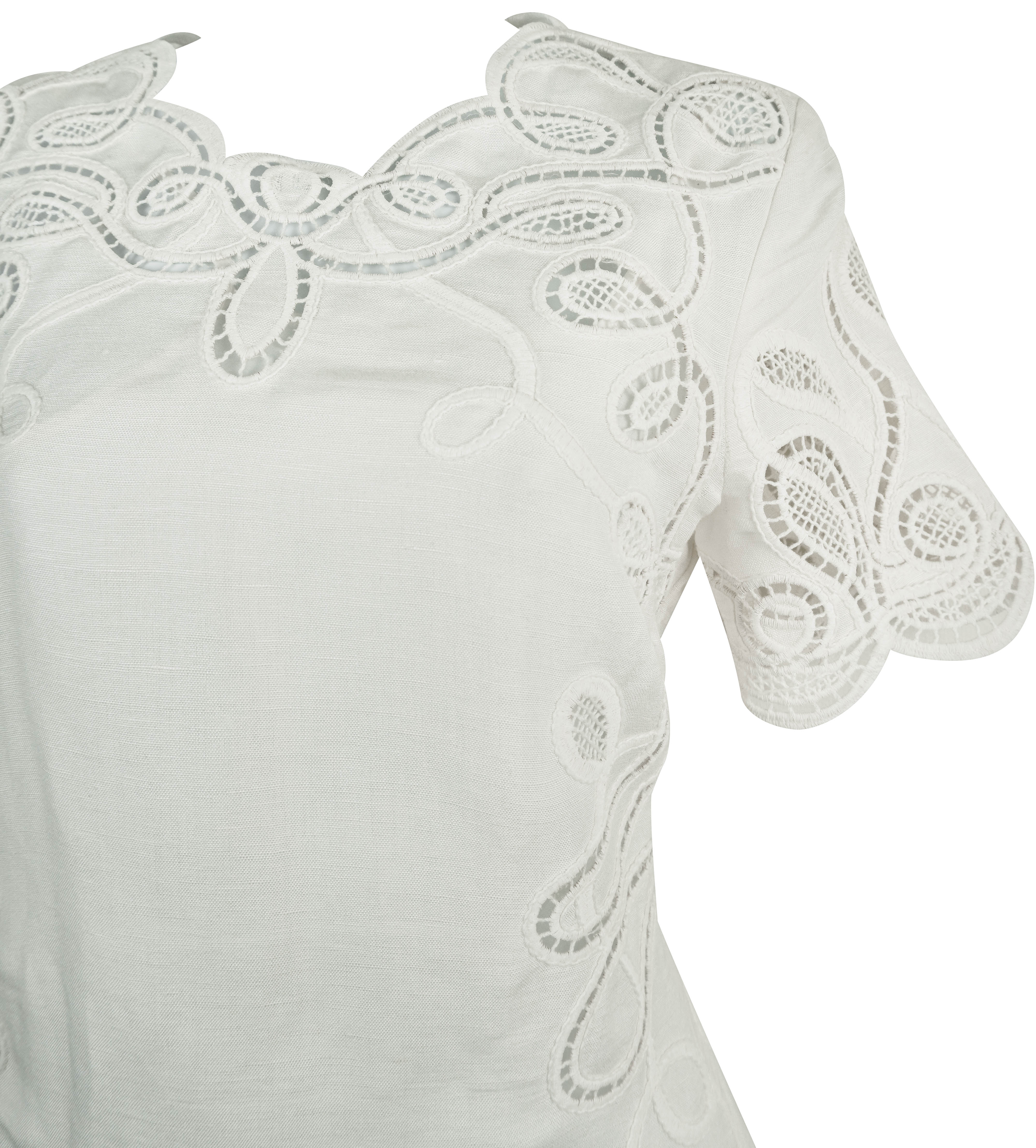 Simkhai Morrigan Lace Inlay Mini Dress in Cream - Image 3