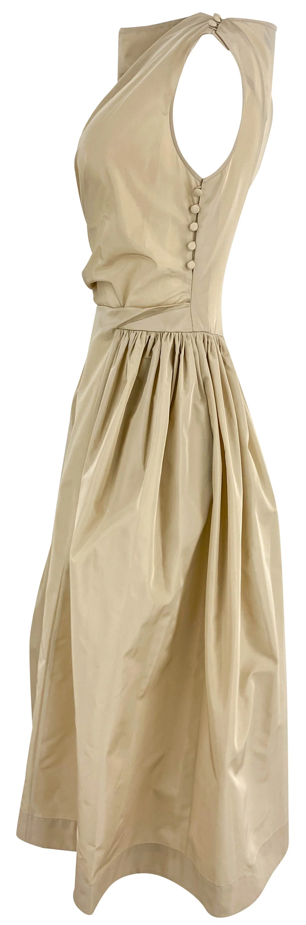 Simone Rocha Hip Detail Draped Bind Dress in Stone - Image 3