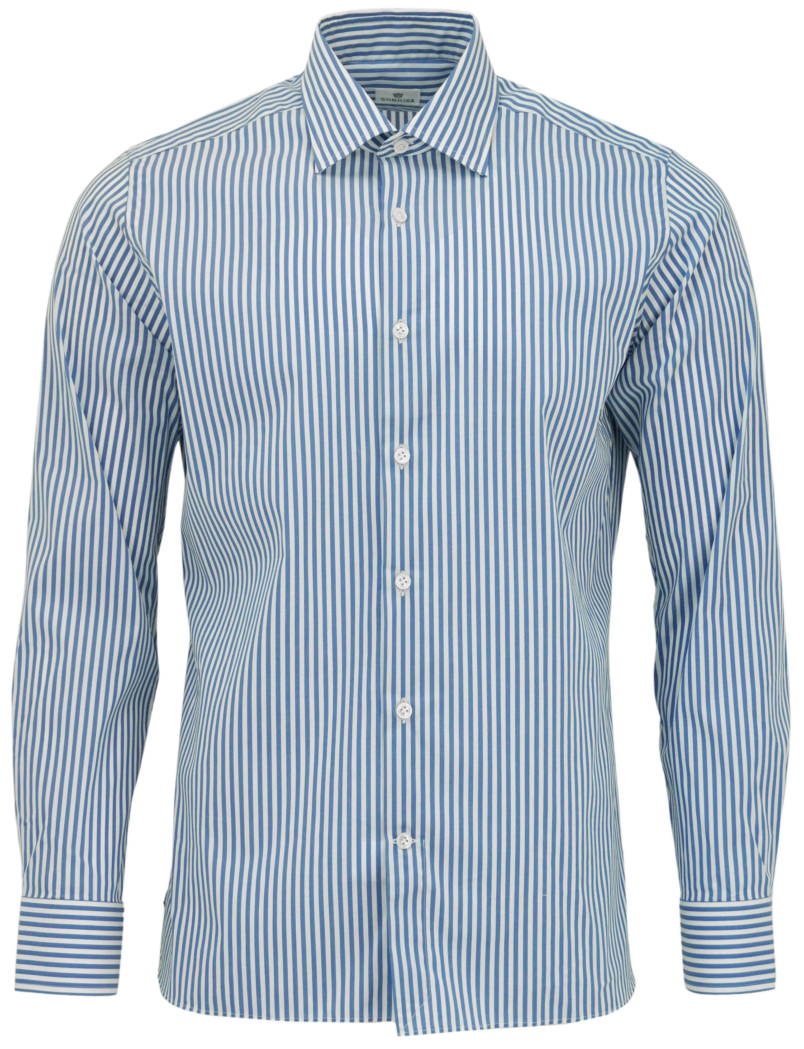 Sonrisa Button Up Shirt in Blue and White Stripe