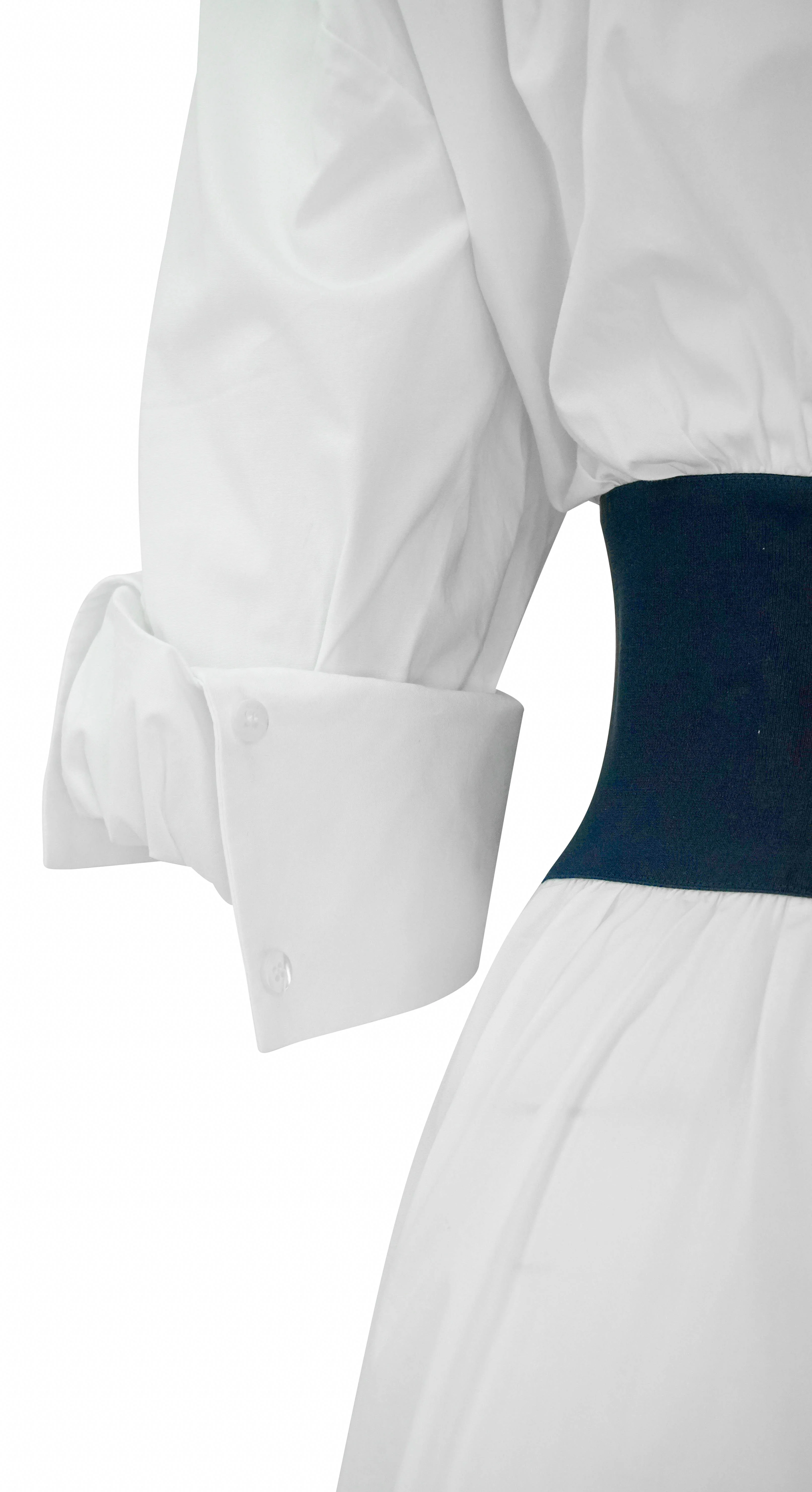 Staud Michelle Dress in White/Navy - Image 3