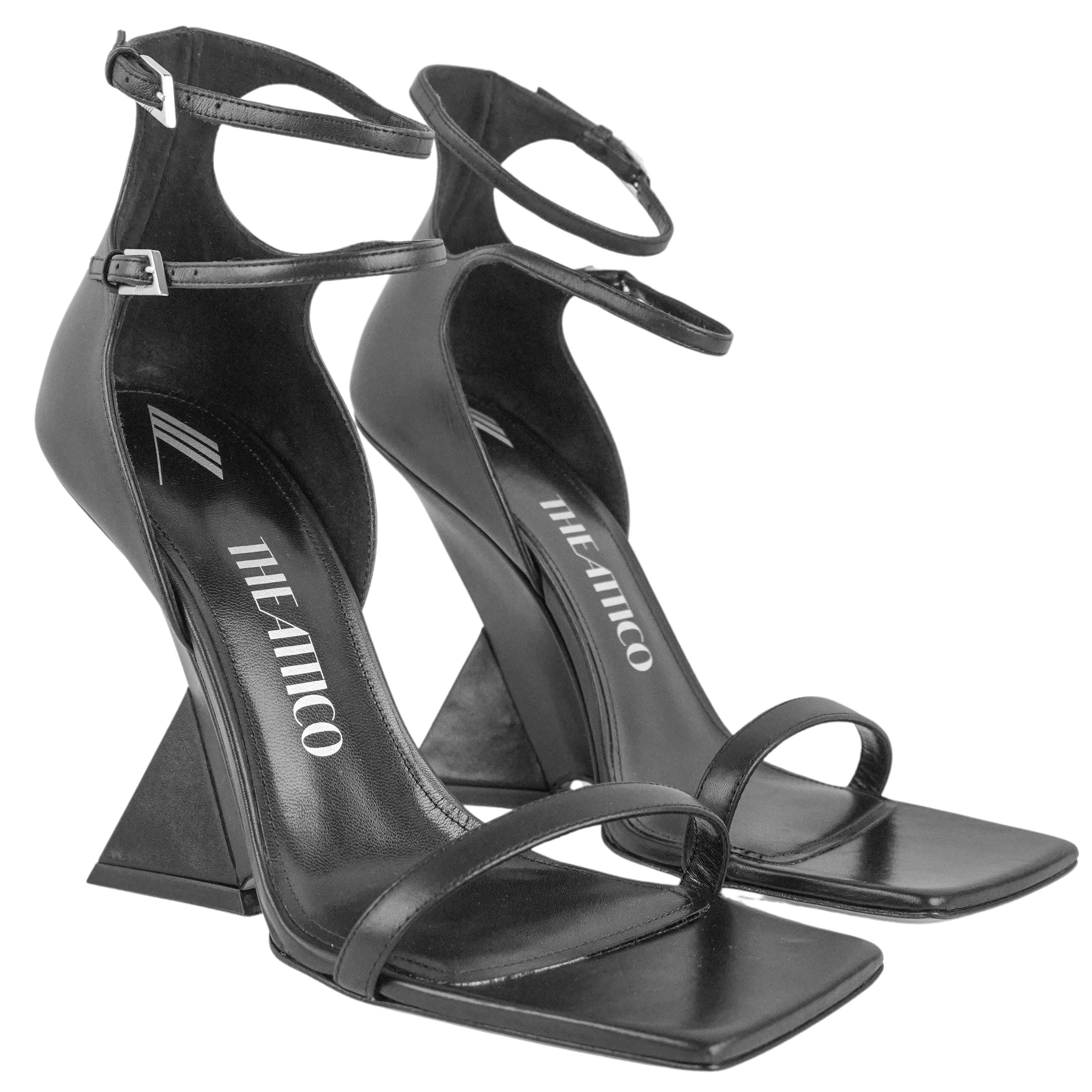 The Attico Grace Ankle Strap Sandal Heels in Black - Image 4