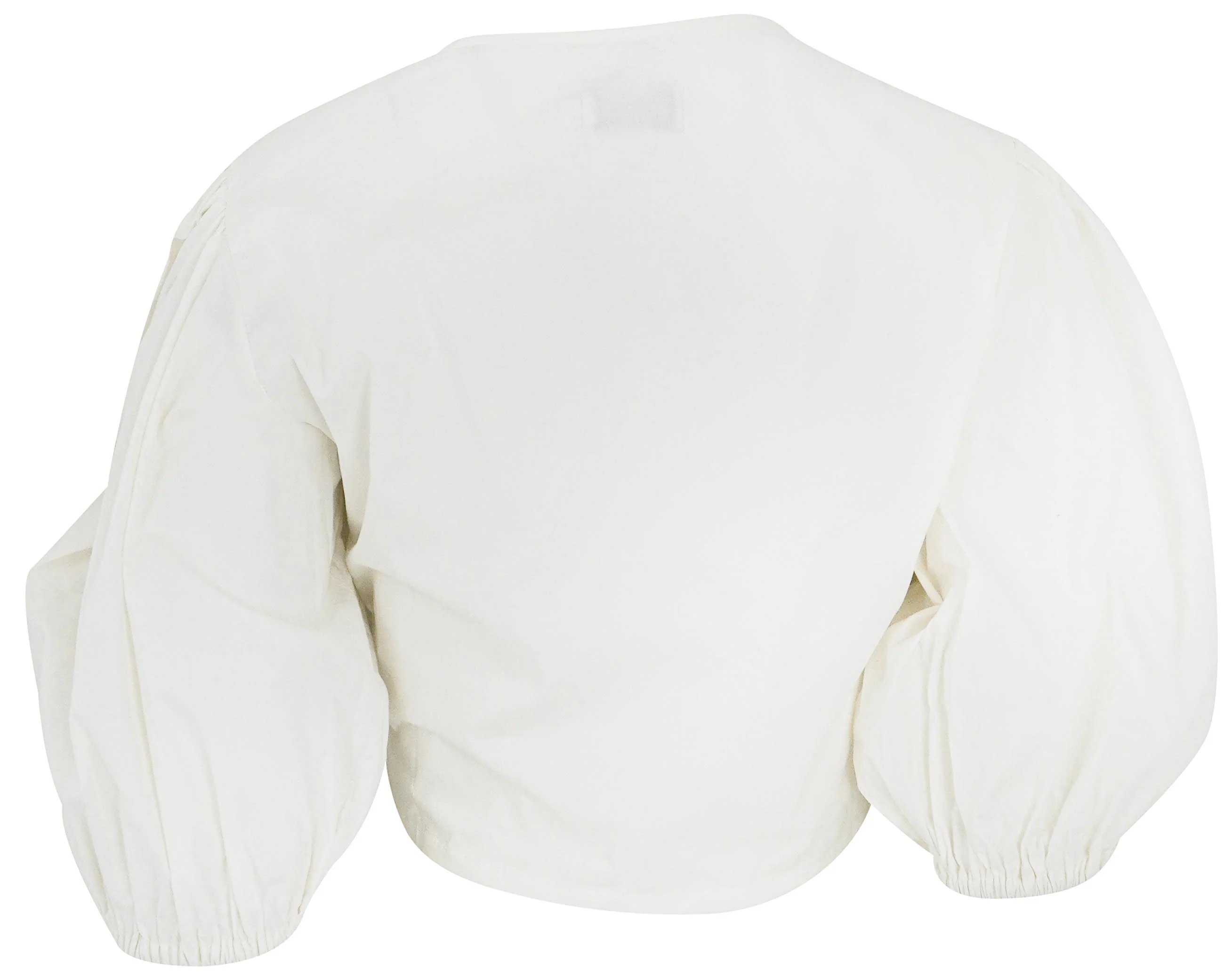 The Lulo Project Tie Front Cropped Blouse in White - Image 2
