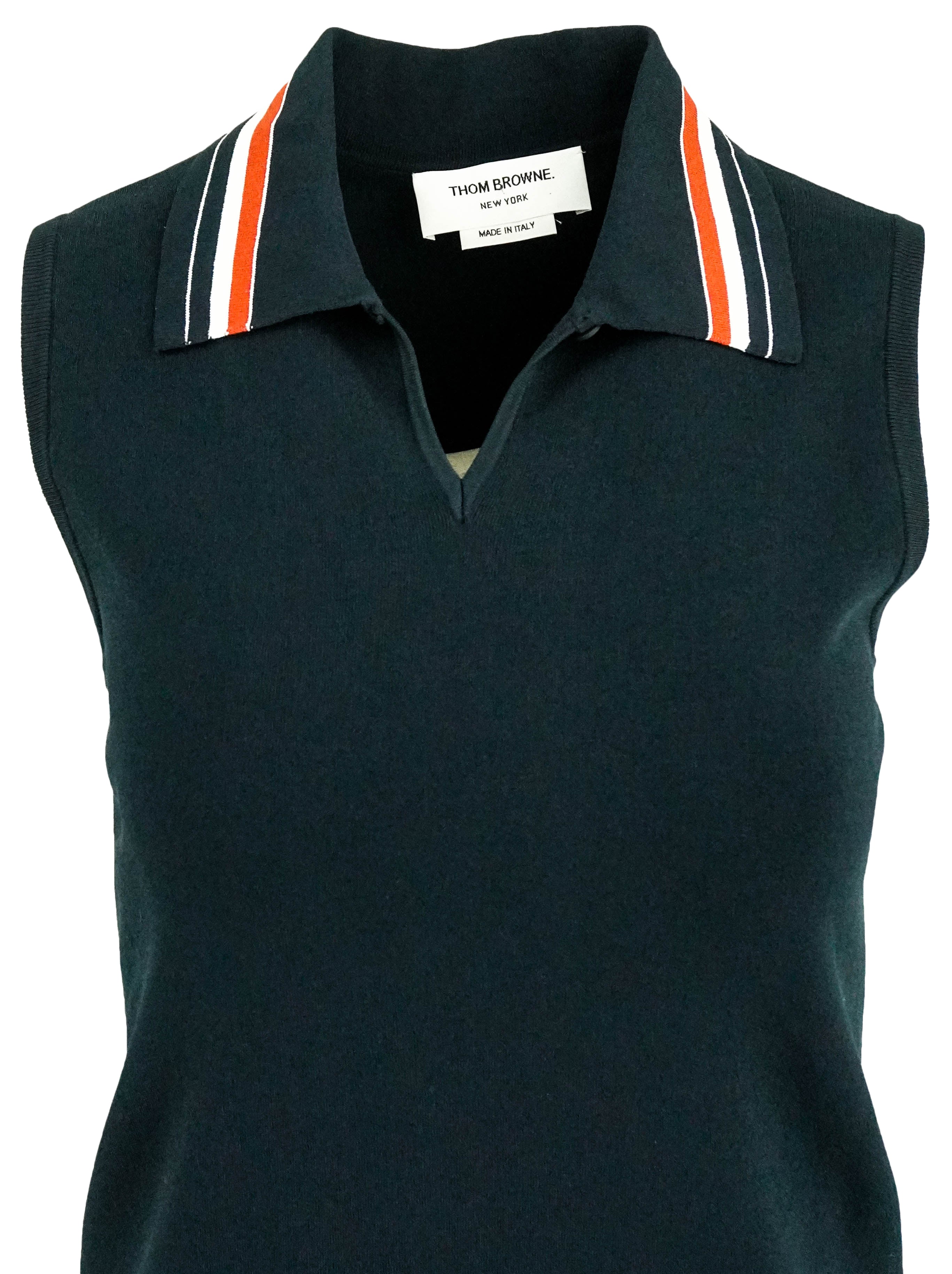 Thom Browne. Polo Dress in Navy - Image 3