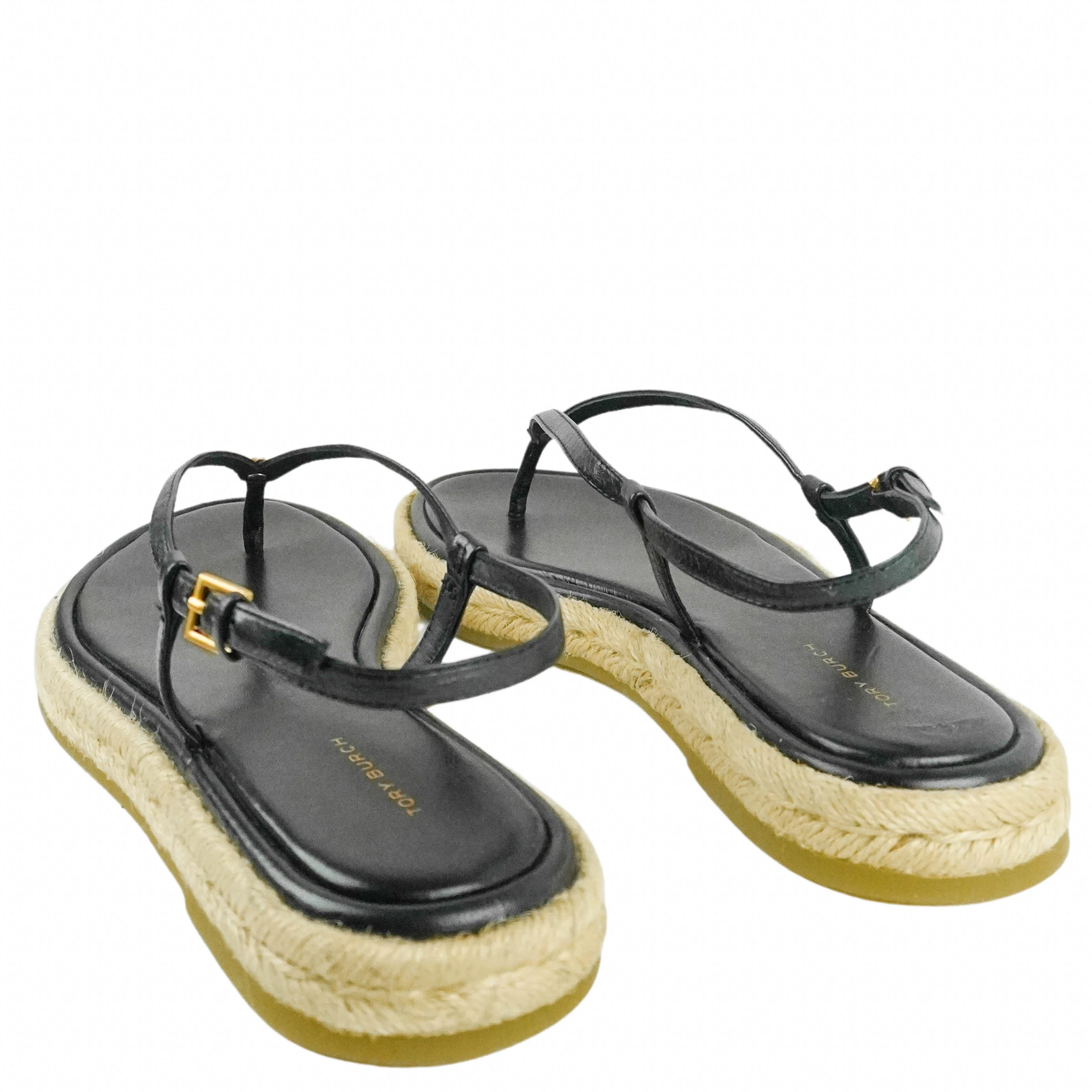 Tory Burch Delicate Logo Thong Espadrilles in Perfect Black - Image 4
