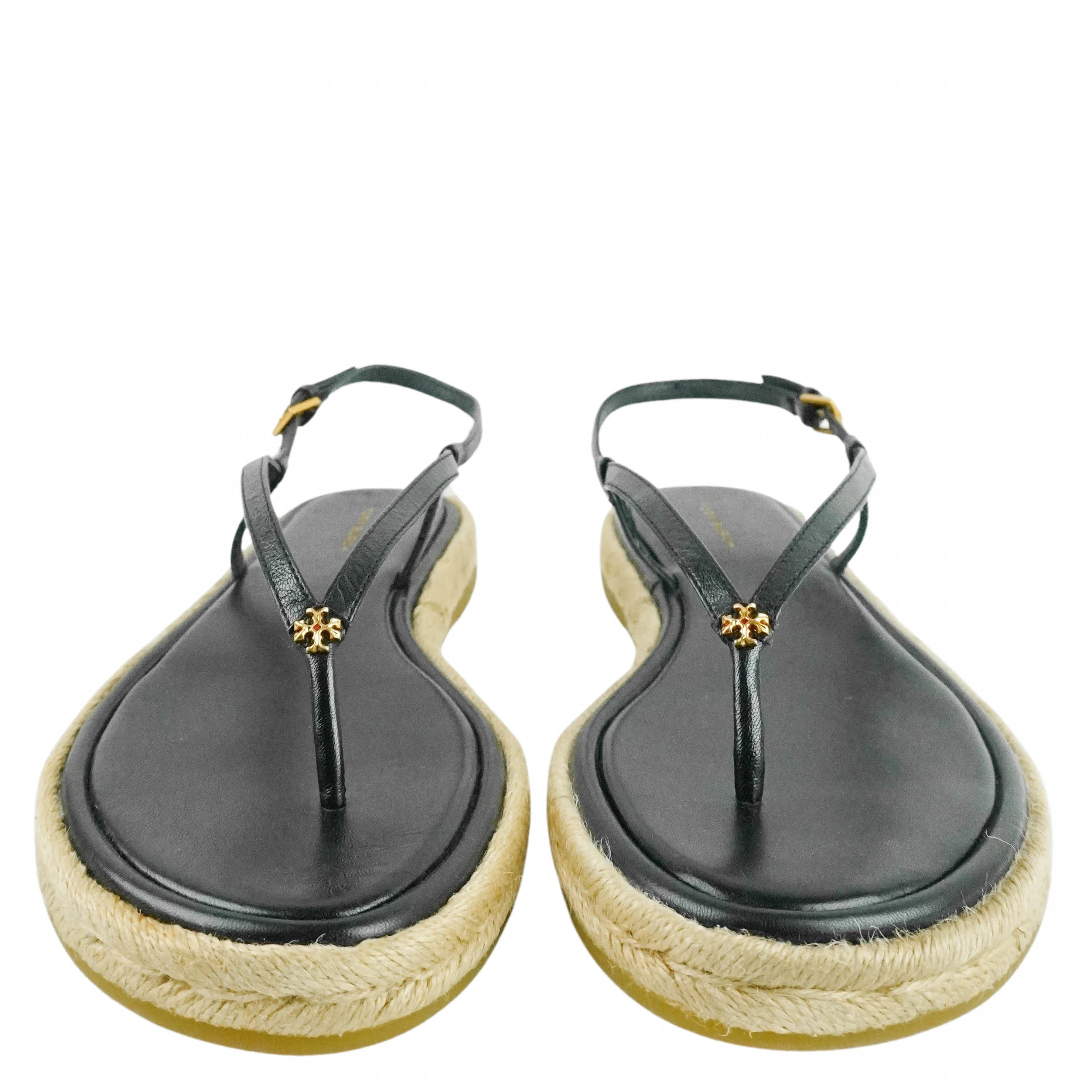 Tory Burch Delicate Logo Thong Espadrilles in Perfect Black - Image 5