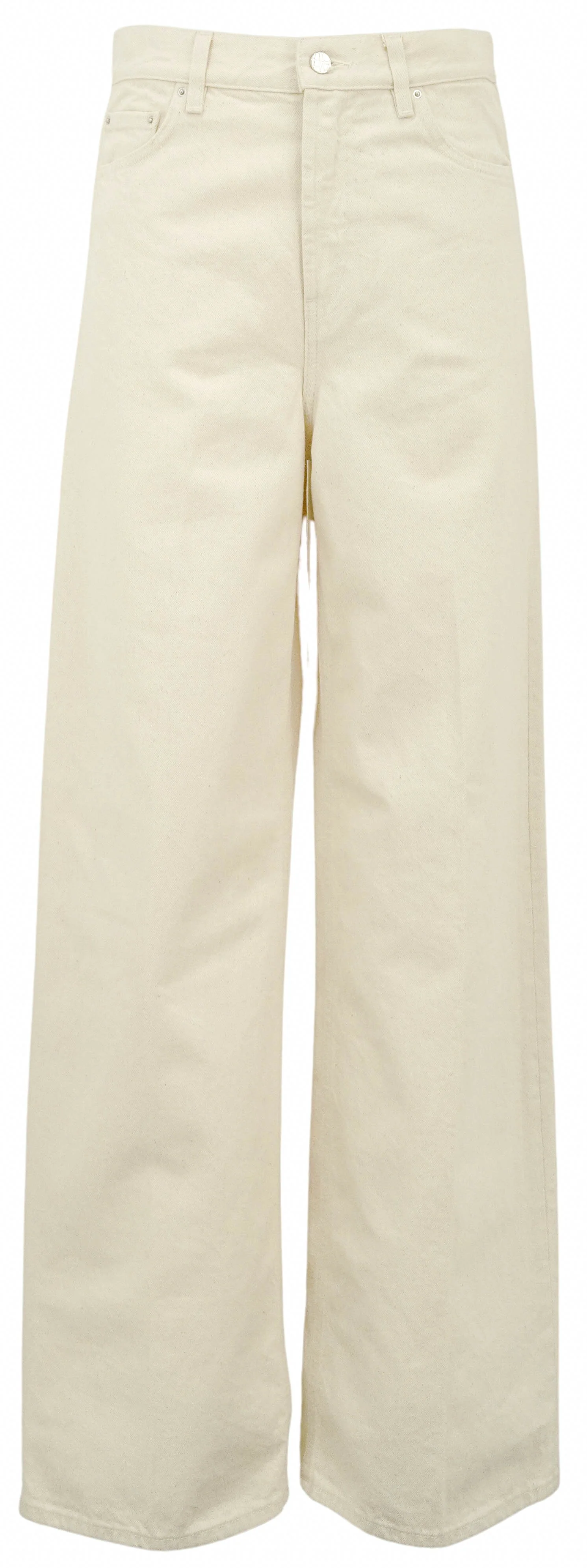 Toteme Wide Leg Denim Jeans in Ecru