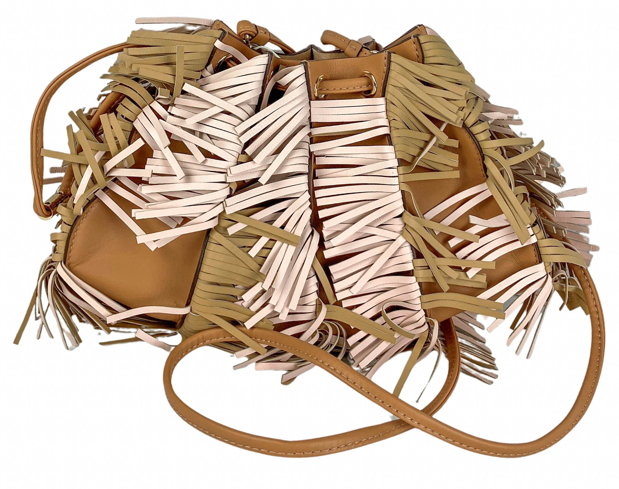 Ulla Johnson Adria Pleated Wave Crossbody in Almond Fringe - Image 3