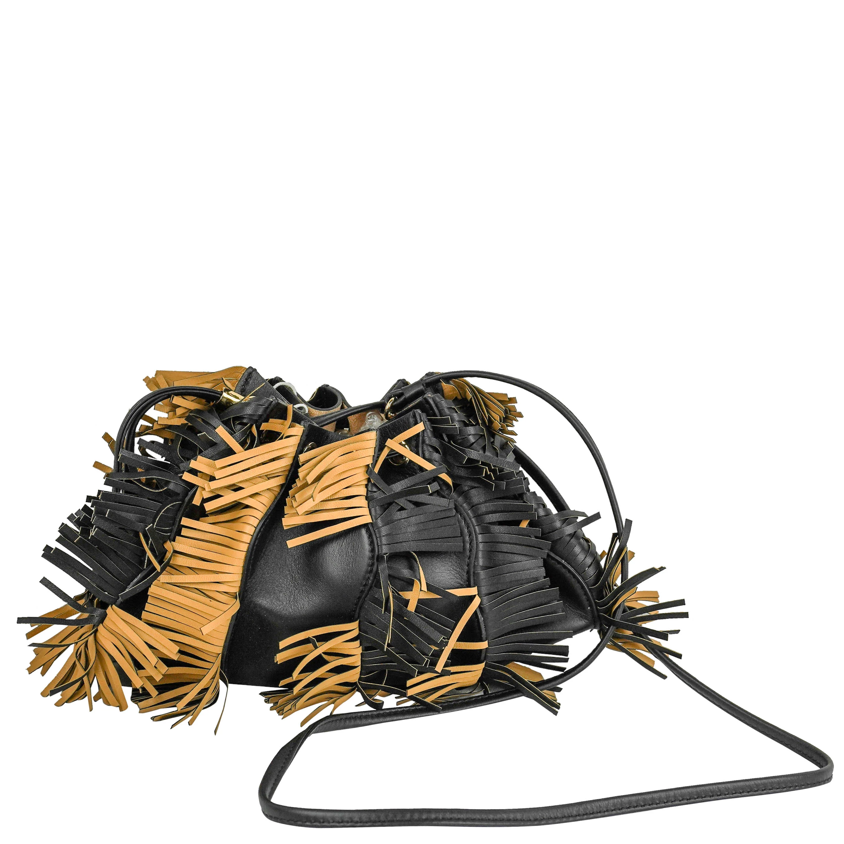 Ulla Johnson Adria Pleated Wave Crossbody in Noir Fringe - Image 2