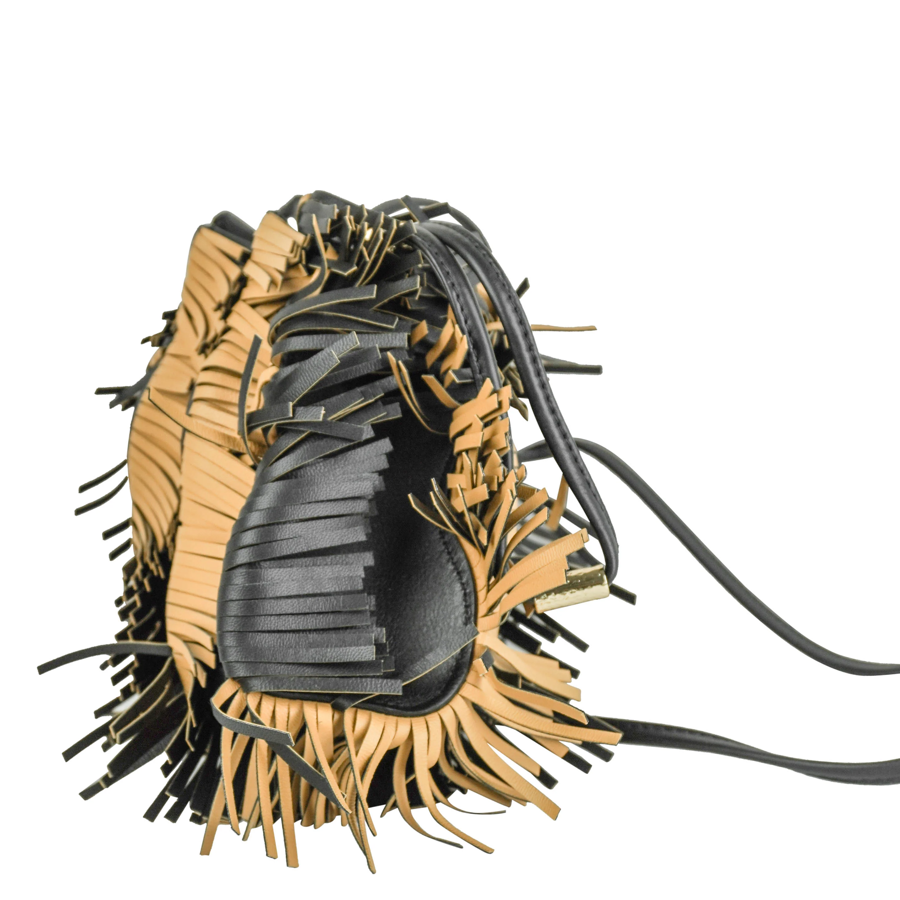 Ulla Johnson Adria Pleated Wave Crossbody in Noir Fringe - Image 3