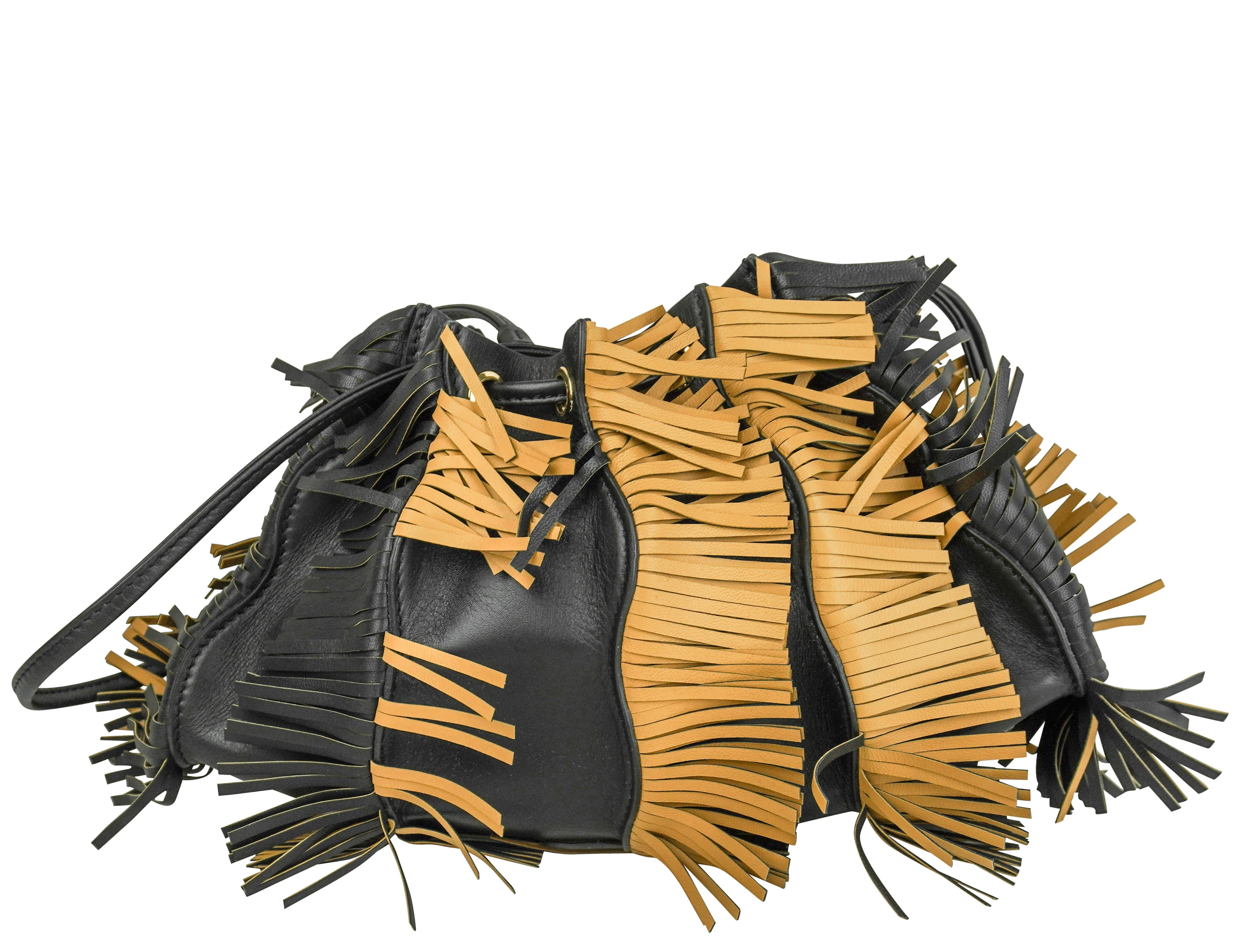 Ulla Johnson Adria Pleated Wave Crossbody in Noir Fringe - Image 4