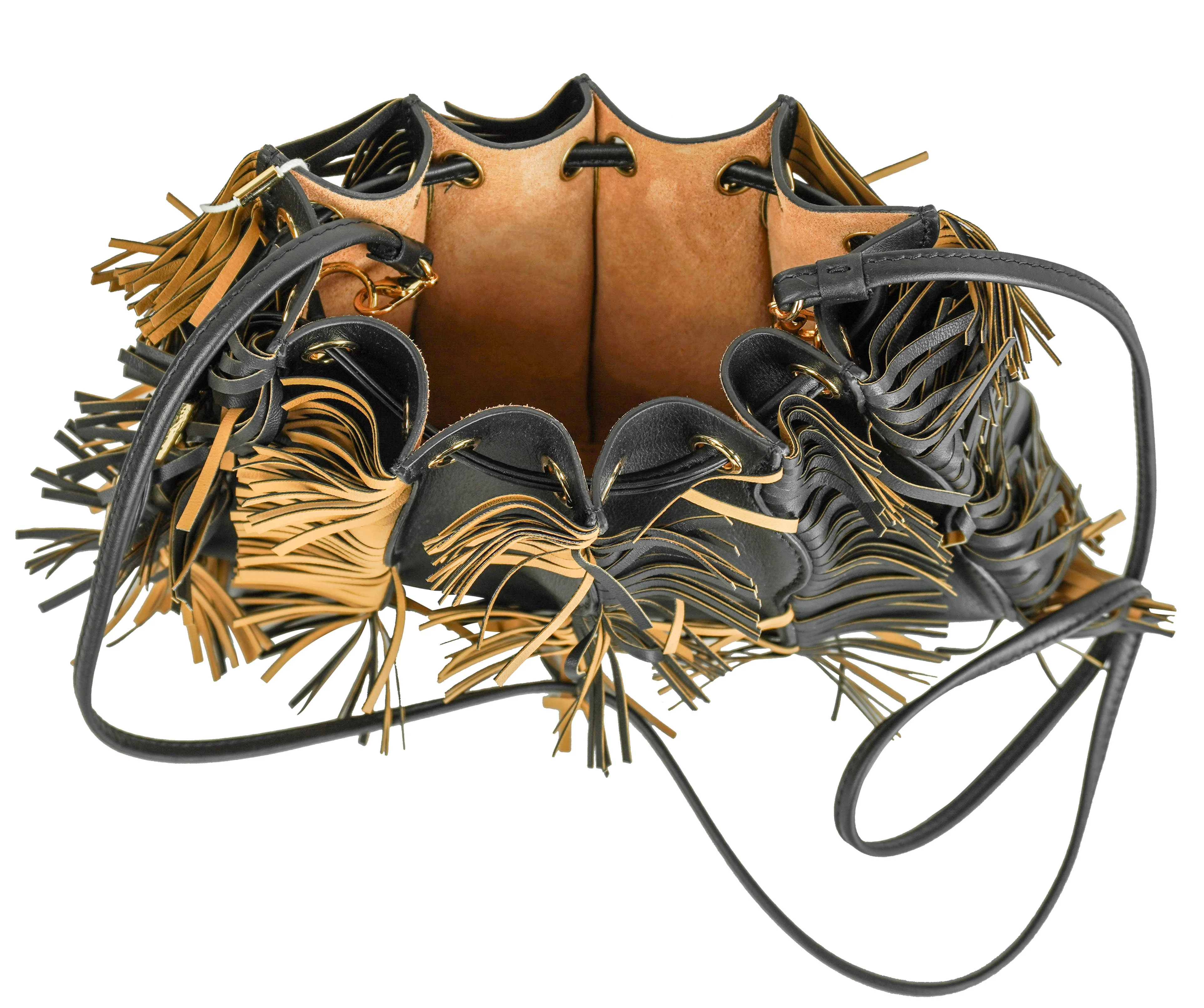 Ulla Johnson Adria Pleated Wave Crossbody in Noir Fringe - Image 5