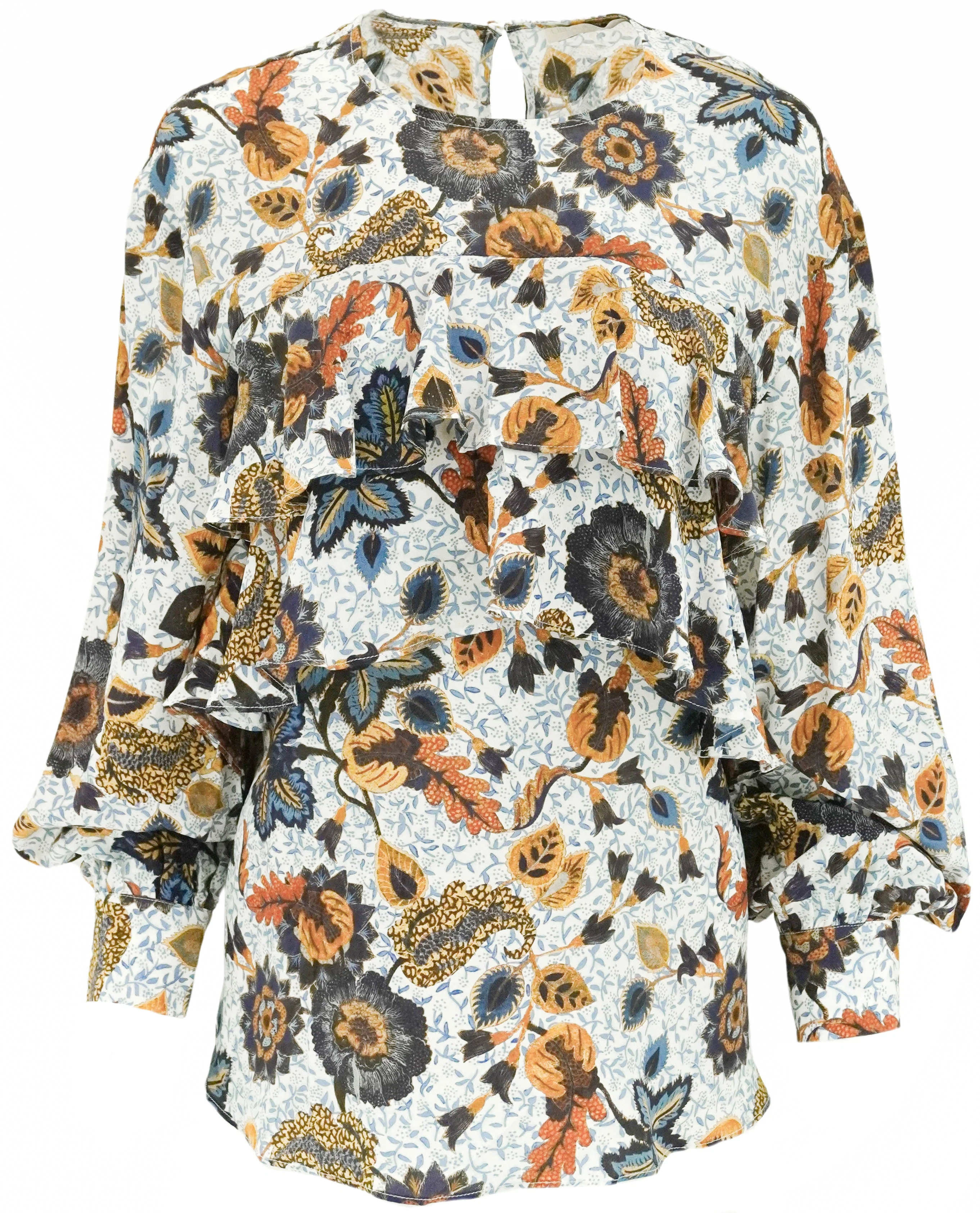 Ulla Johnson Jasmin Blouse in Blue Multi