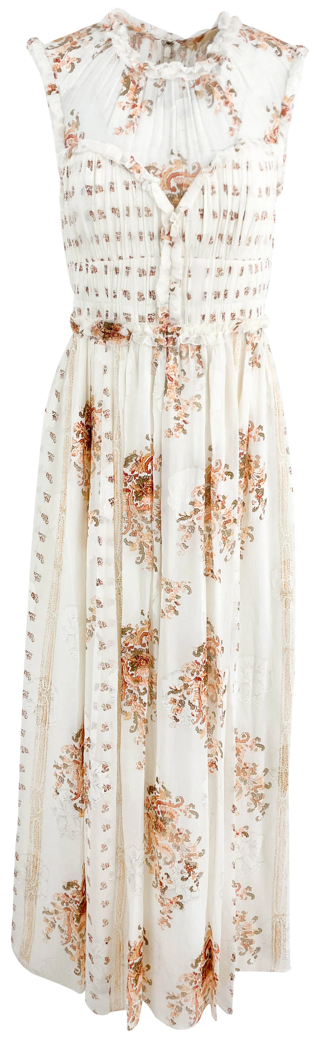 Ulla Johnson Kasia Chiffon Midi Dress in Alabaster
