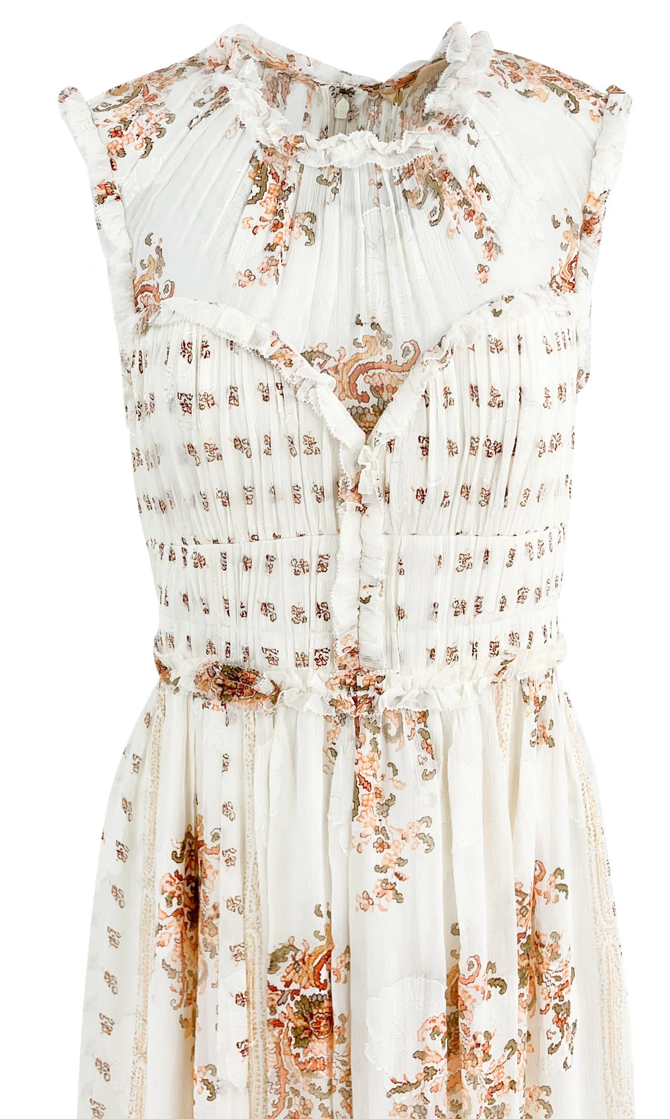 Ulla Johnson Kasia Chiffon Midi Dress in Alabaster - Image 3