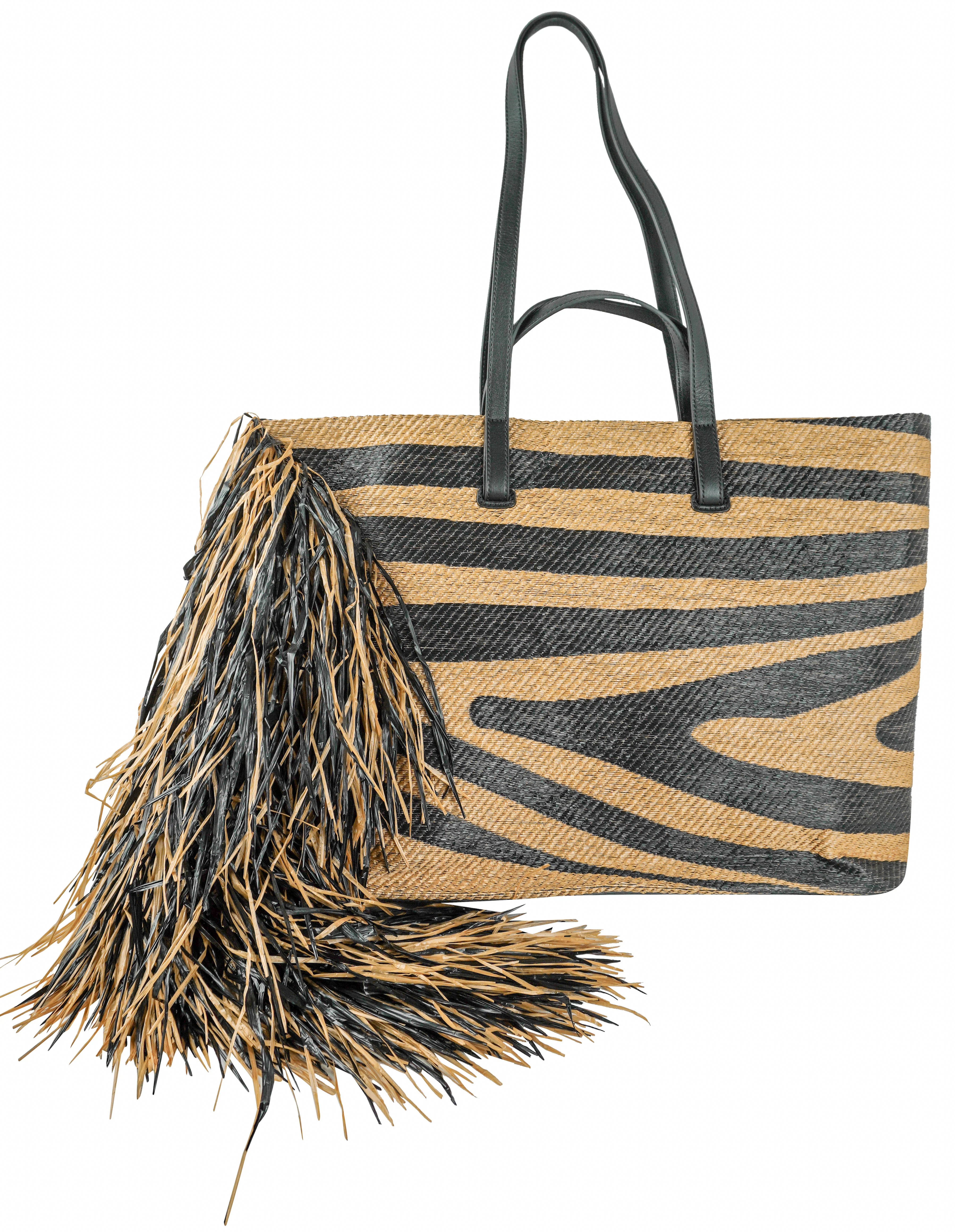 Ulla Johnson Lali Large Raffia Tote in Tapir