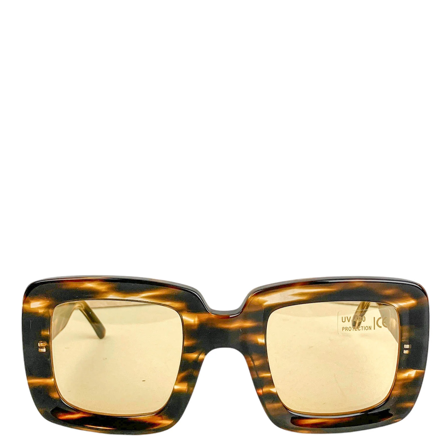 Ulla Johnson Daphne Square Frame Sunglasses in Brown/Gold