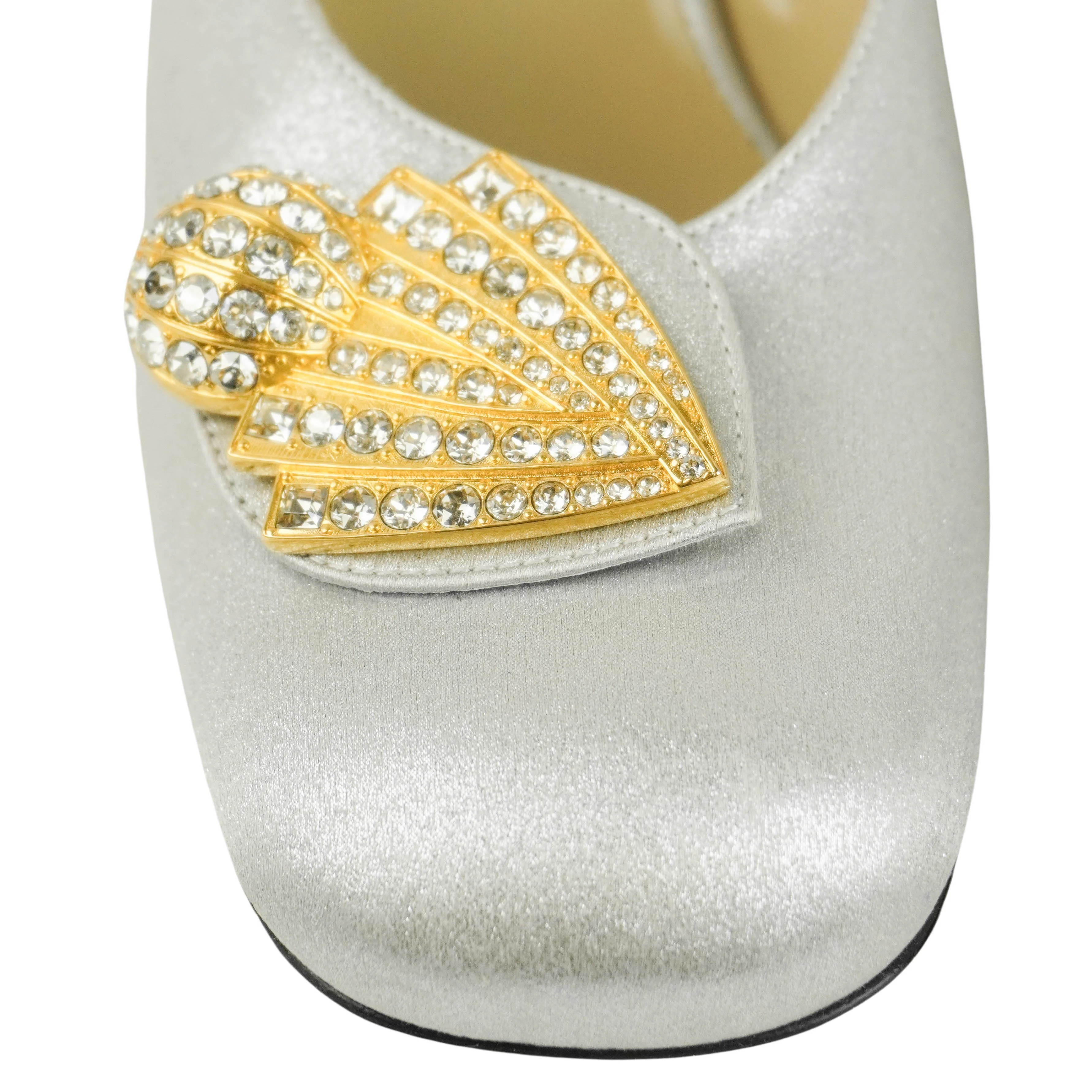 Valentino Adamantine Slingback Heels in Silver - Image 7