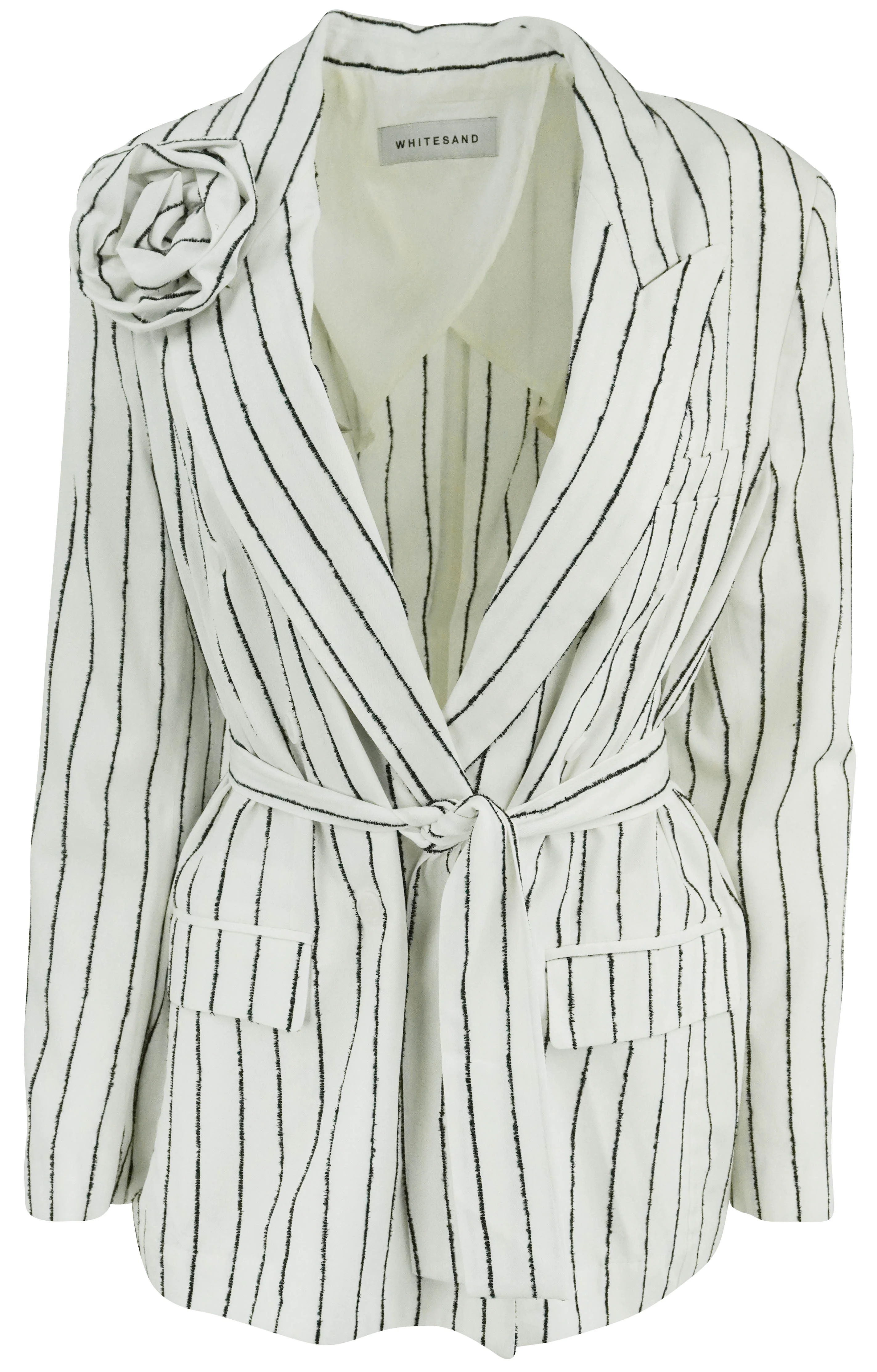 White Sand Blazer in White/Black