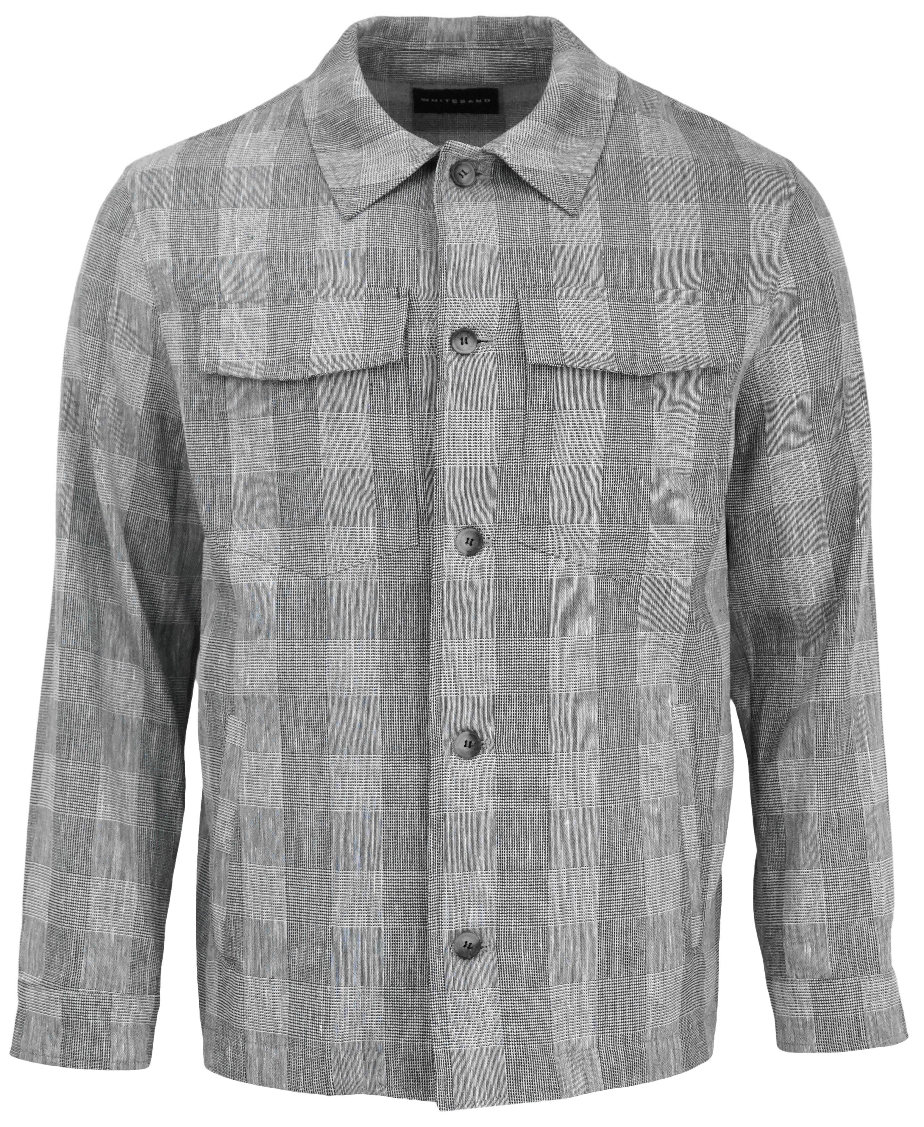 White Sand Check Print Shirt in Black and White