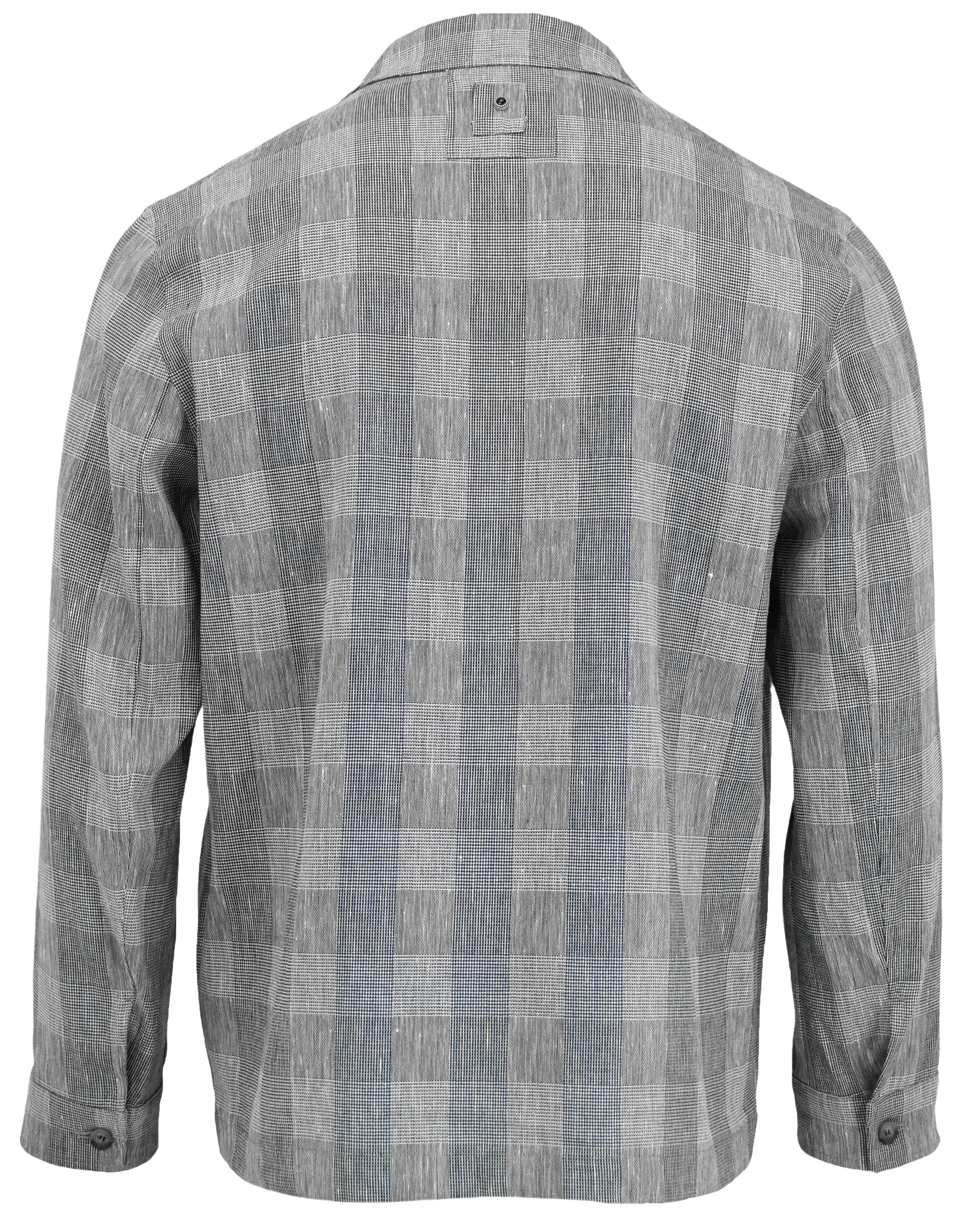 White Sand Check Print Shirt in Black and White - Image 2